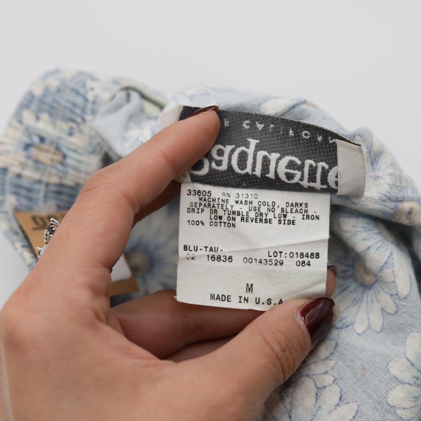 90s Paquette Byer California Floral Gingham Skort Baby Blue High Waist Mini Medium