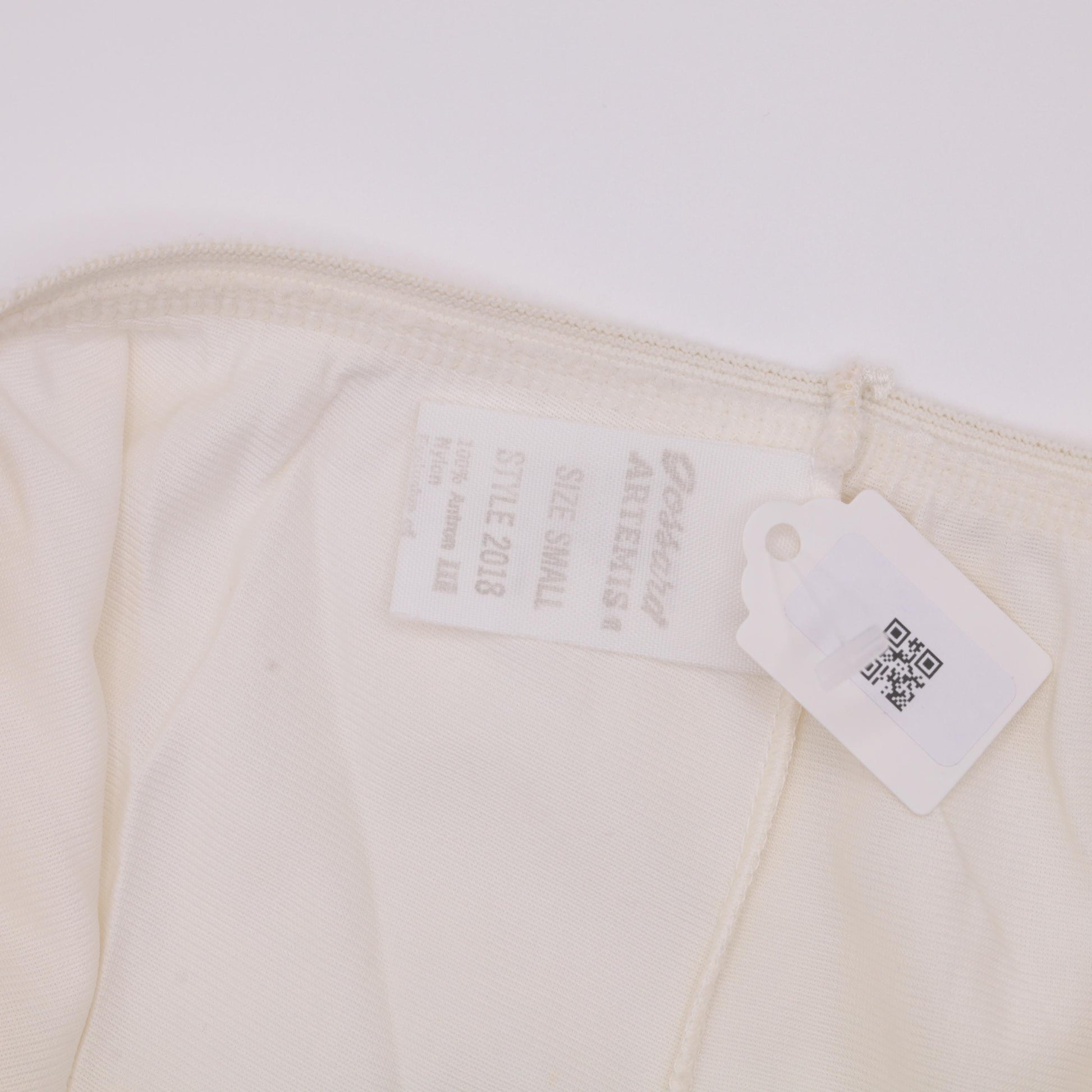 70s Gossara Artemis White Nylon Flared Lounge Pants Lace Trim Small
