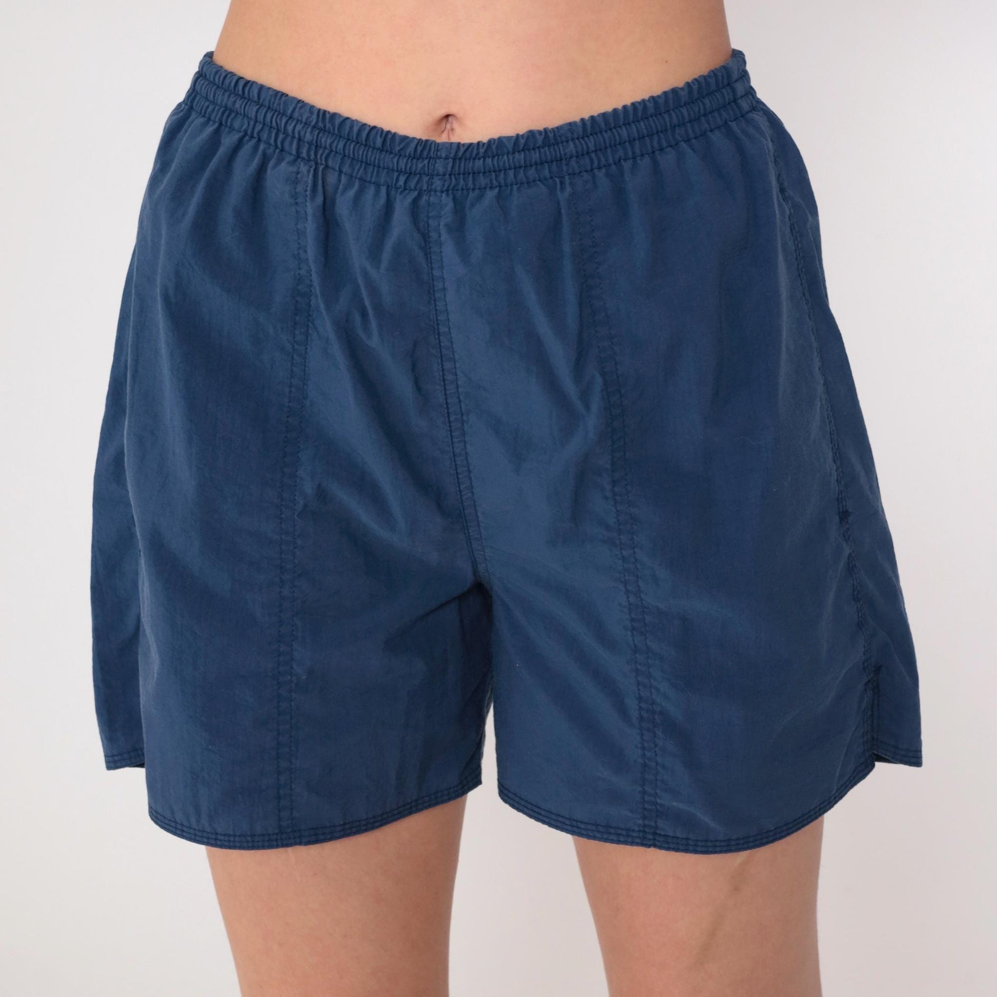 90s Gap Navy Nylon Swim Shorts Elastic Waist Small Petite