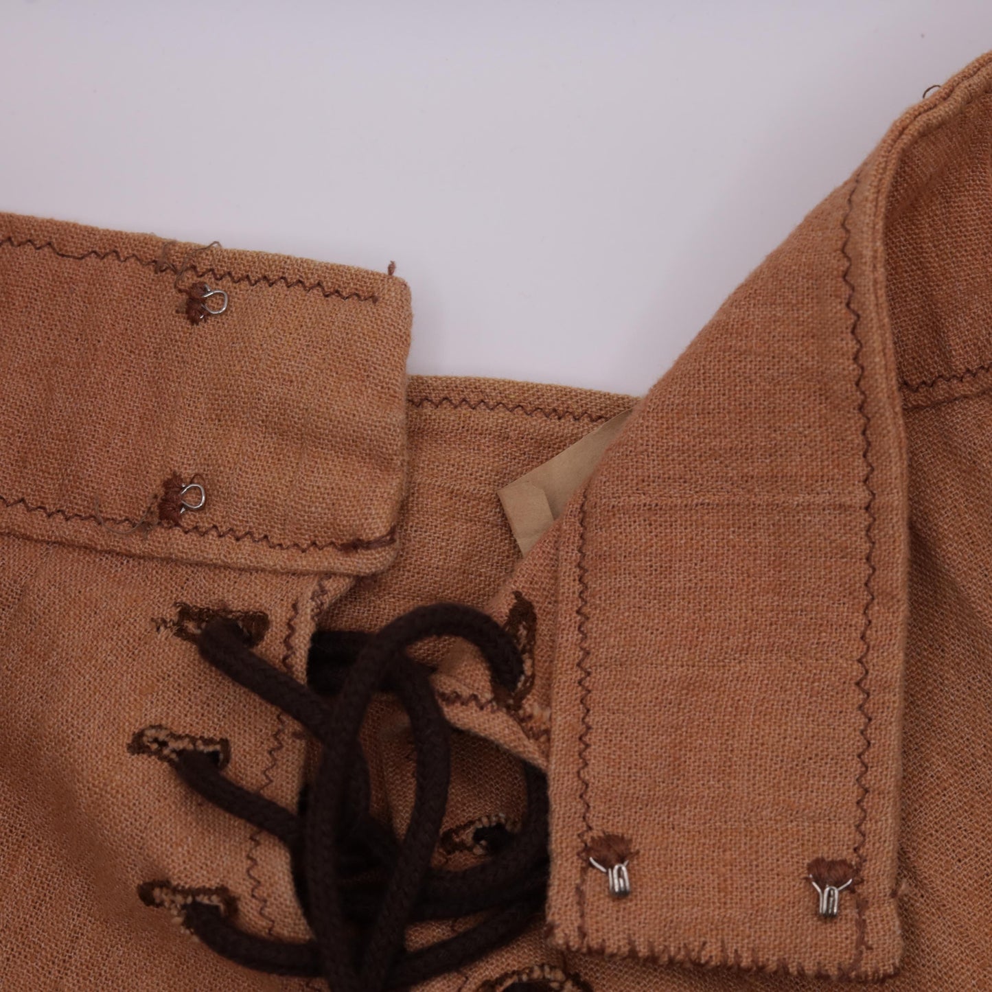 70s Brown Strapless Maxi Dress Lace Up Corset Front Small