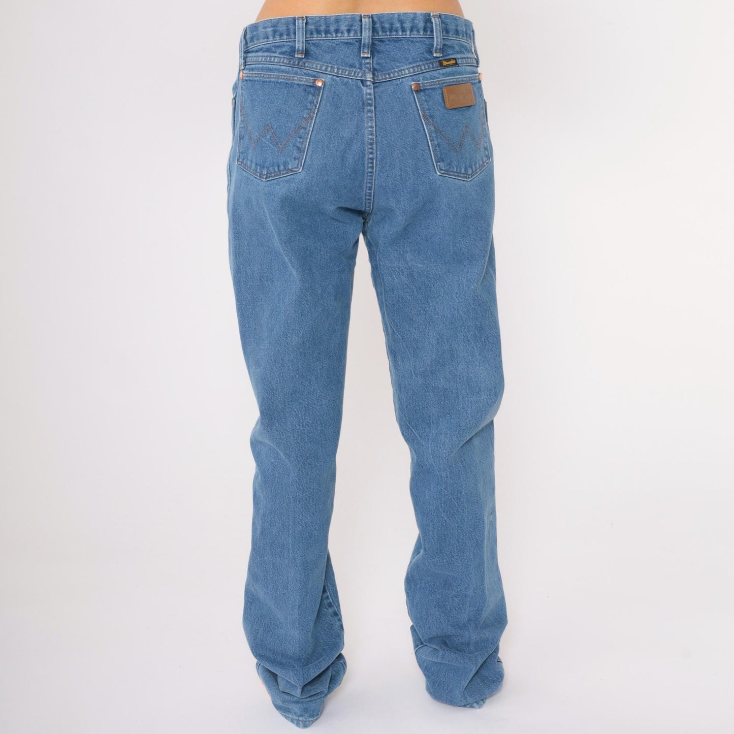 90s Wrangler Straight Leg High Rise Jeans Blue Denim Men's 35x38