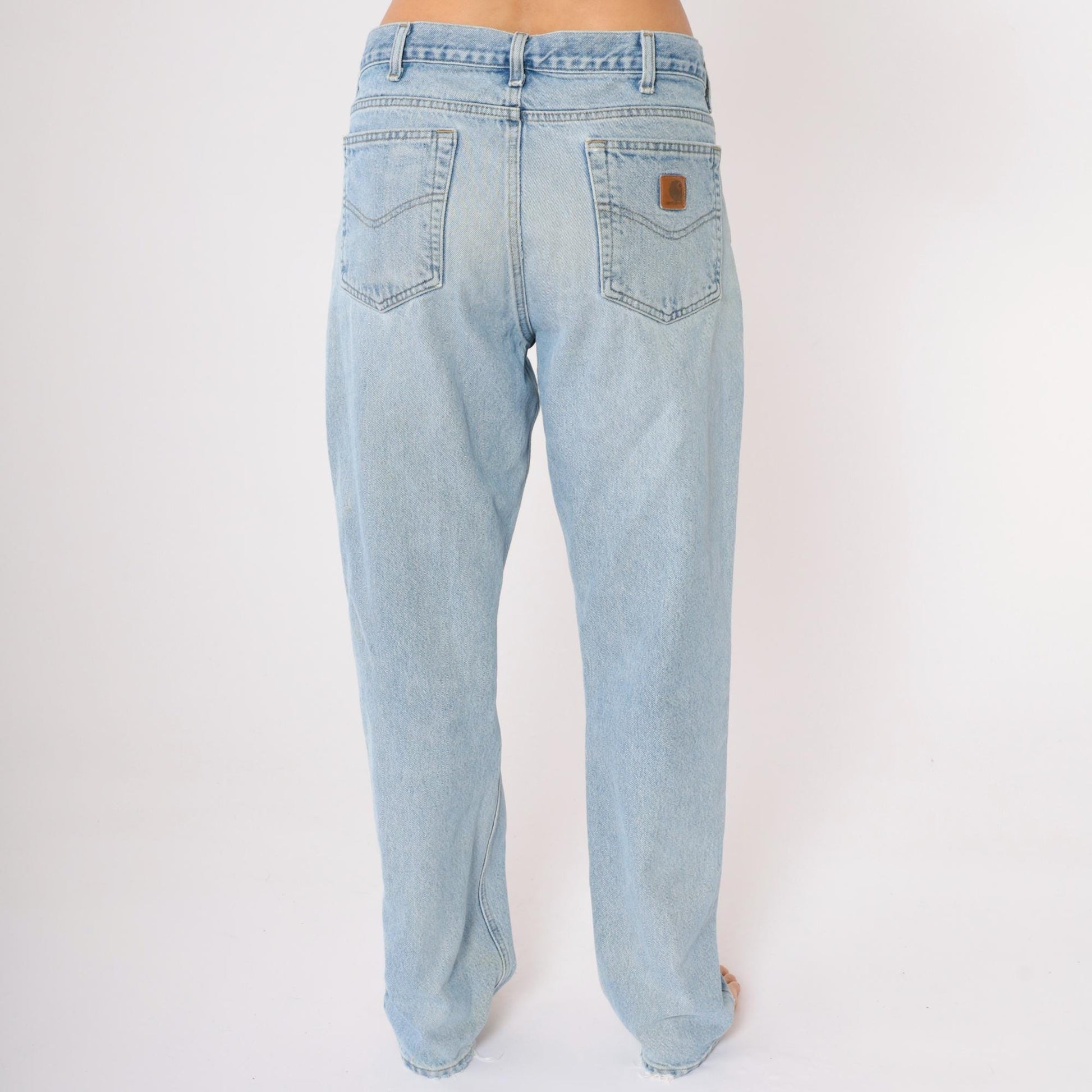 00s Carhartt High Waist Straight Leg Jeans Blue Denim 34x32