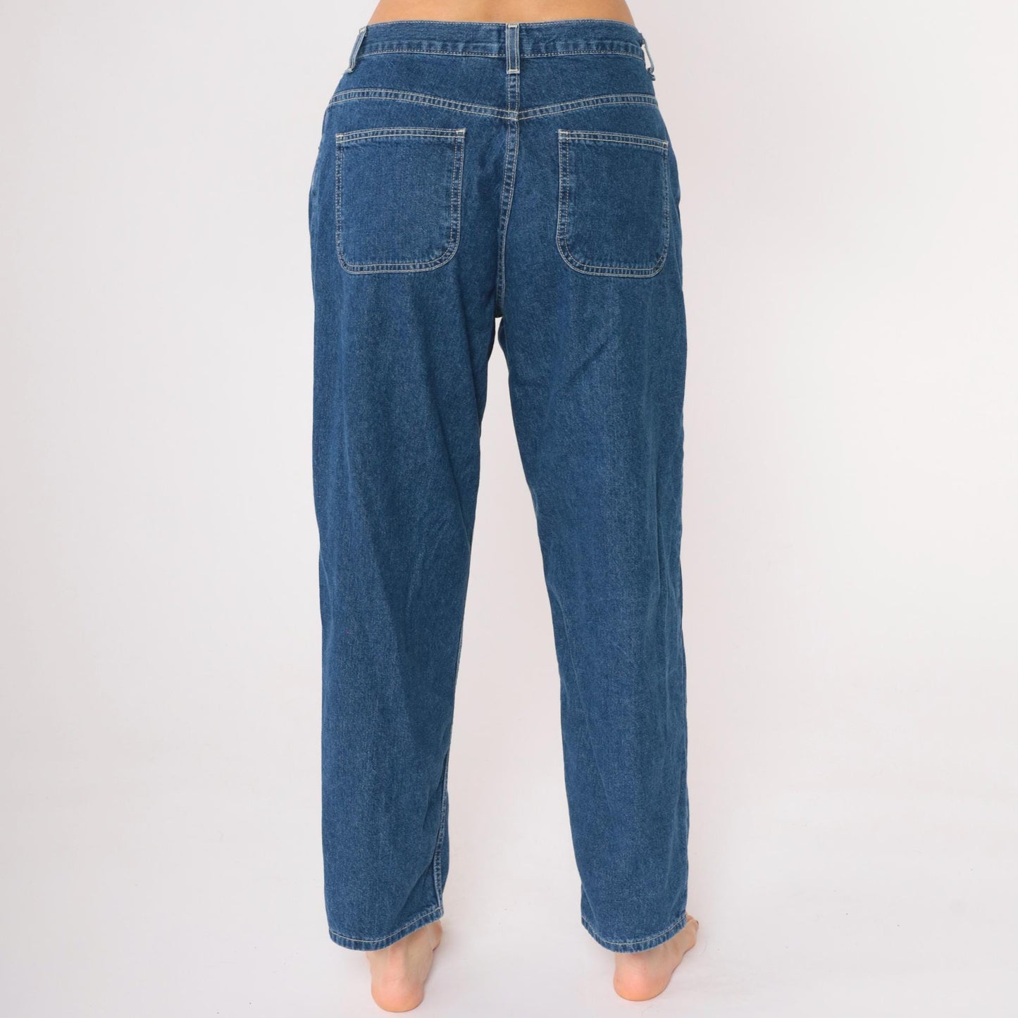 Y2K Old Navy High Waist Straight Leg Ankle Jeans Blue Denim Large 12