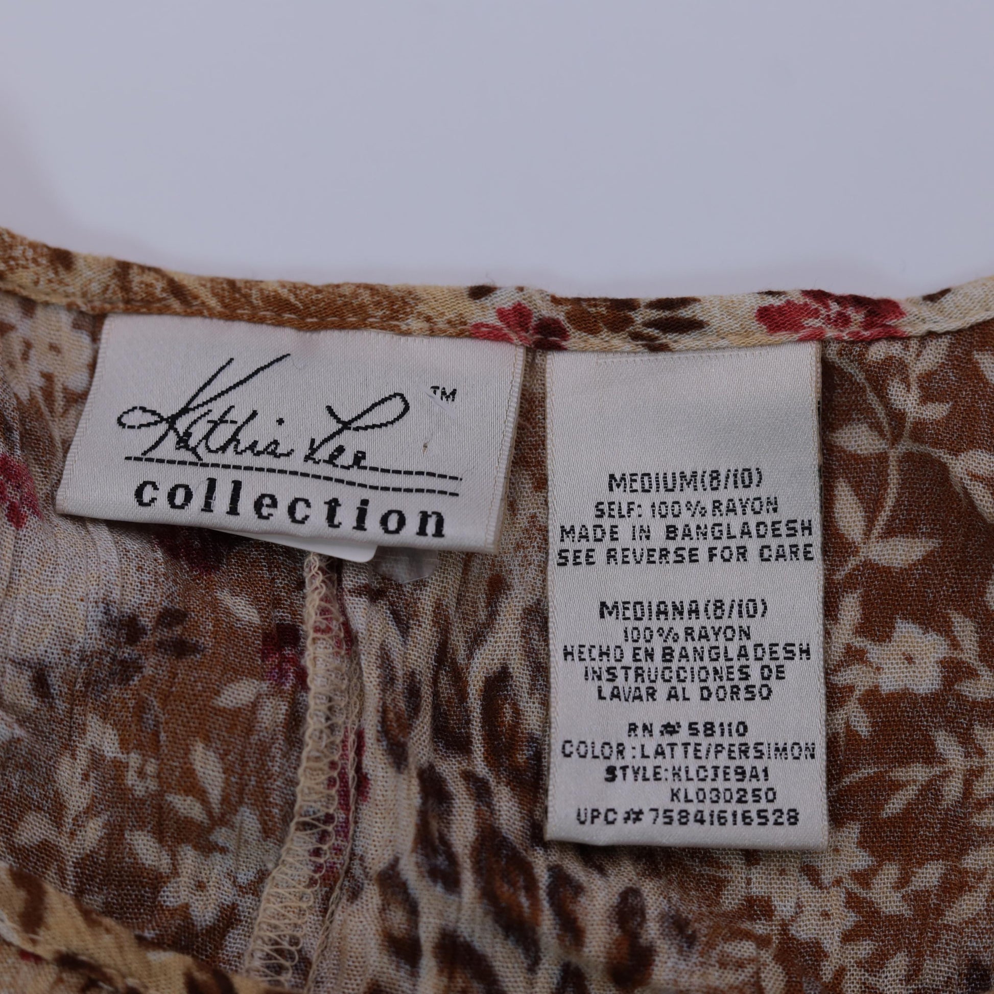 90s Kathie Lee Leopard Floral Midi Dress High Waist Sleeveless Beige Burnt Orange Medium