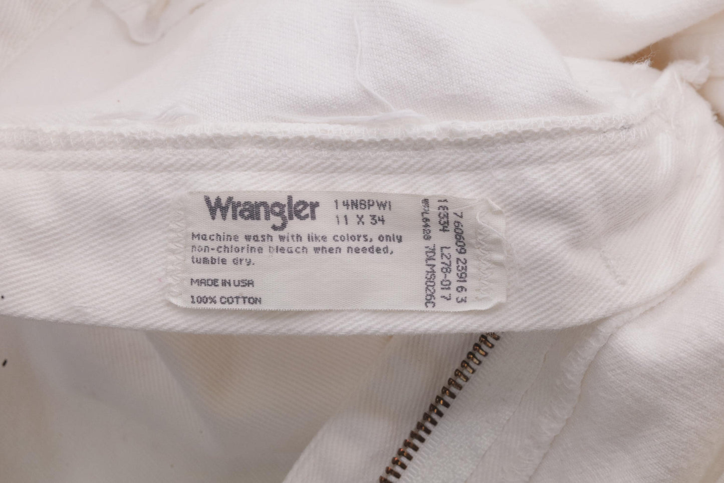 90s Wrangler White Denim High-Rise Relaxed Straight Jeans Small 28