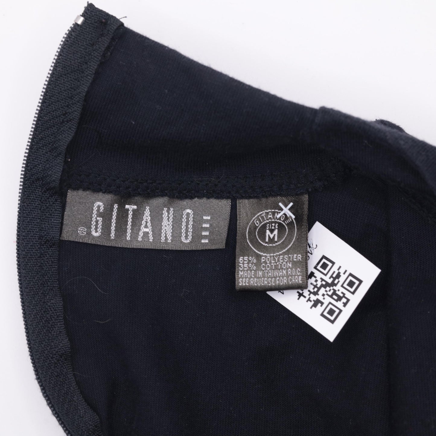 90s Gitano Black Mini Bodycon Dress Mock Neck Long Sleeve Small