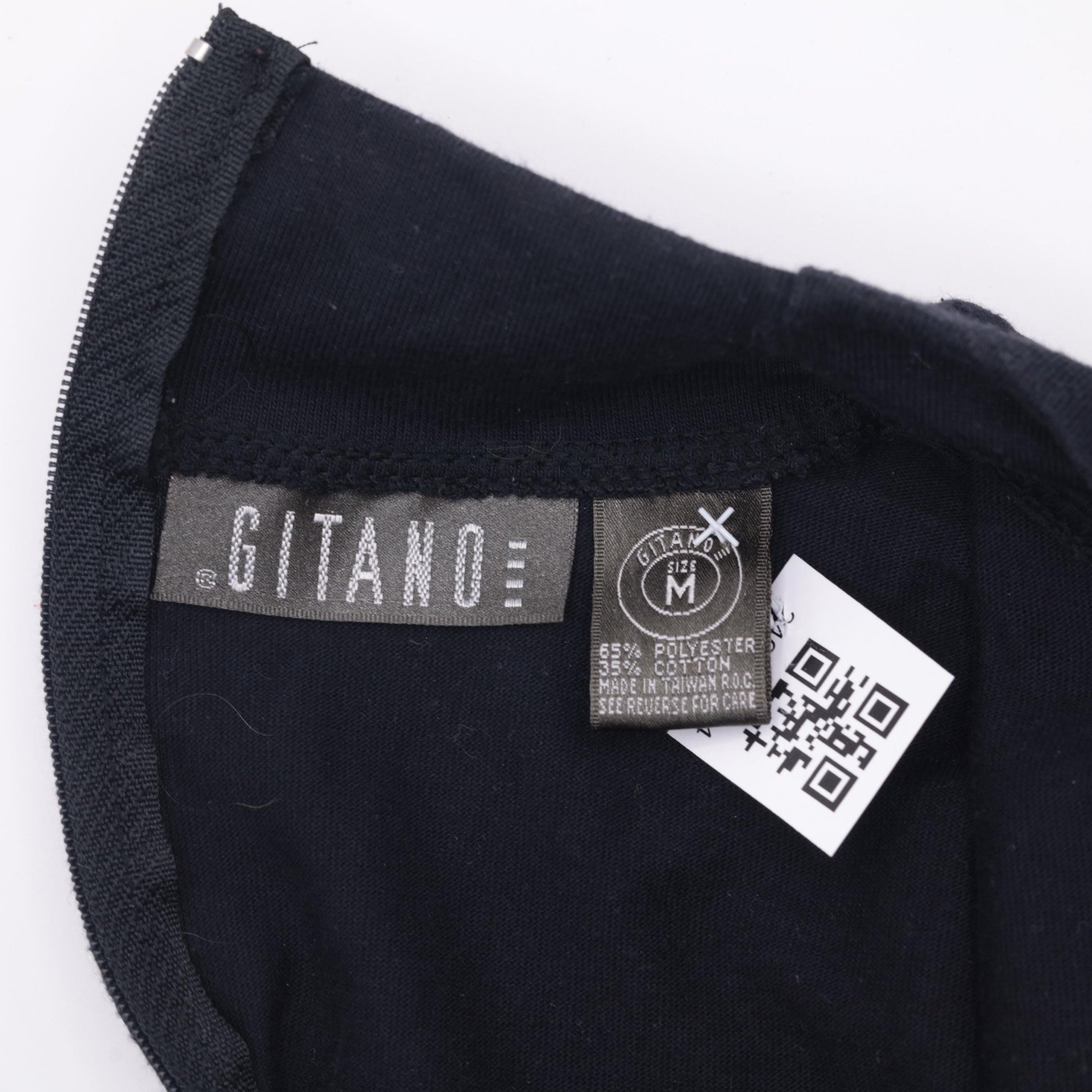 90s Gitano Black Mini Bodycon Dress Mock Neck Long Sleeve Small