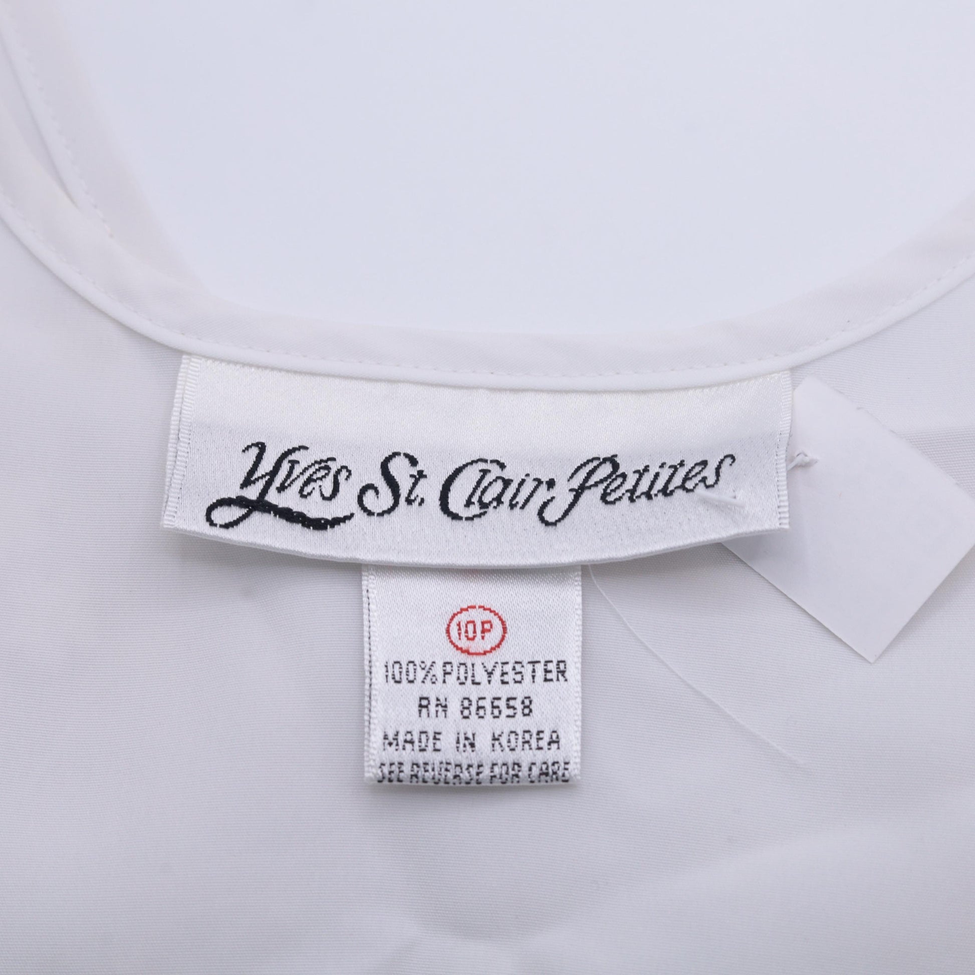 90s Yves St. Clair White Floral Embroidered Tank Top Scoop Neck Petite Medium