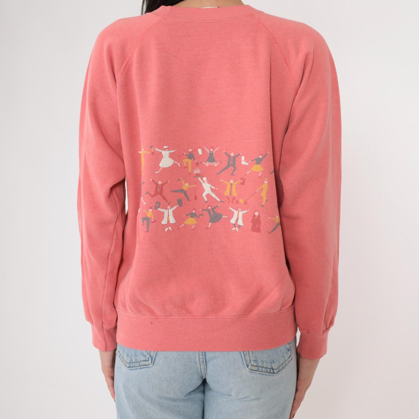 90s LCMH Little Company of Mary Hospital Graphic Raglan Sweatshirt Pink Medium