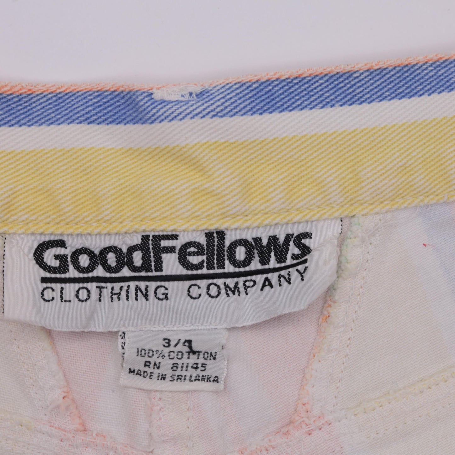 90s Good Fellows Rainbow Striped Denim Shorts High Waist Multicolor Extra Small