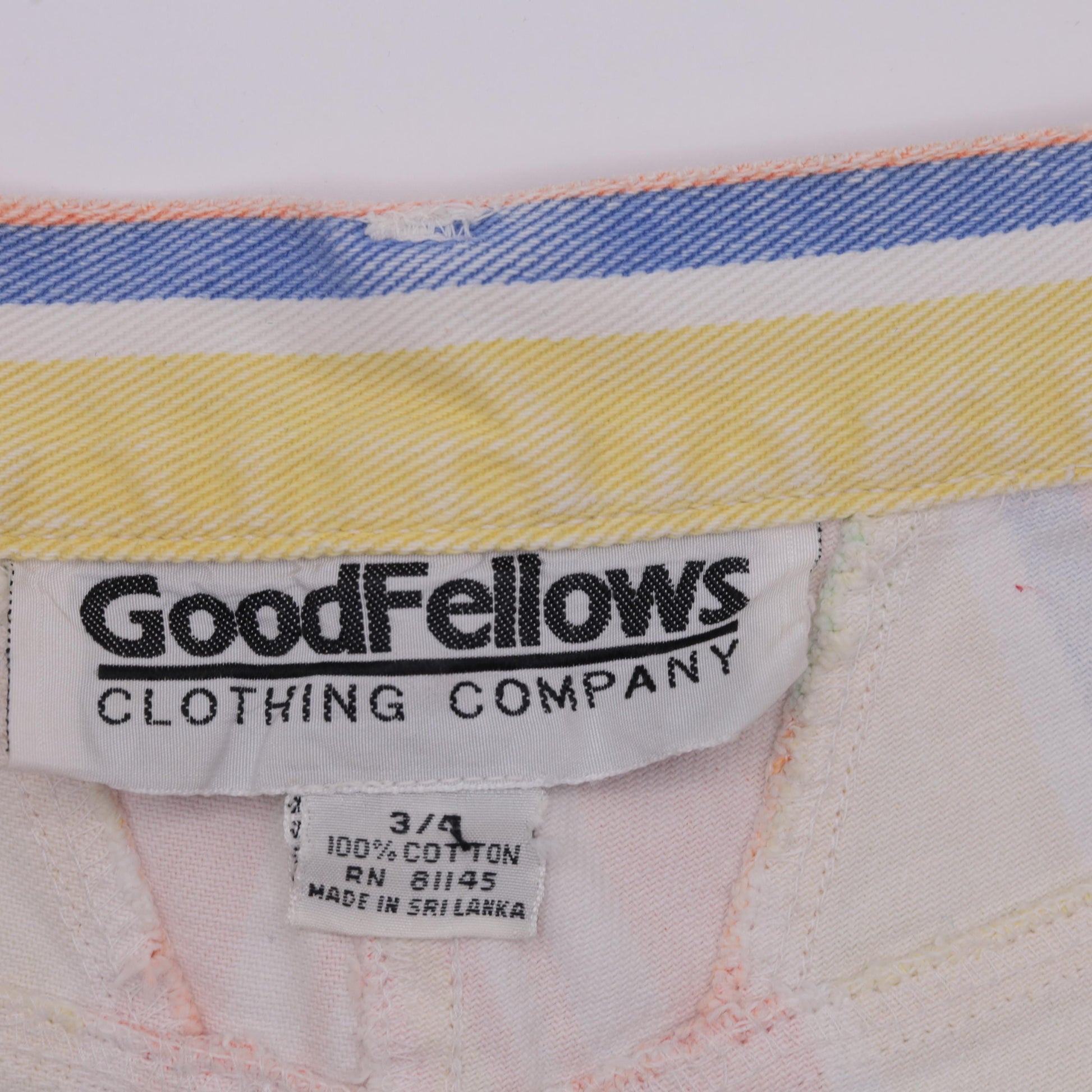 90s Good Fellows Rainbow Striped Denim Shorts High Waist Multicolor Extra Small