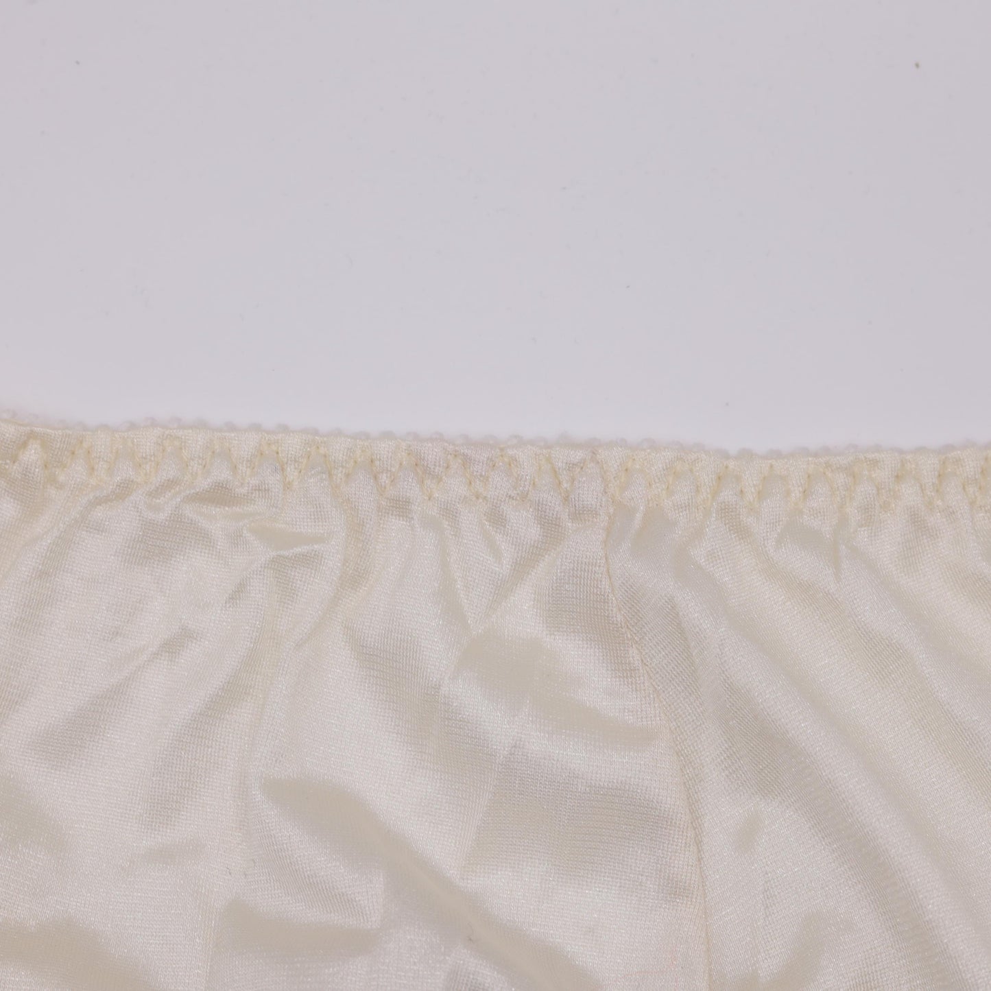 70s Cream Lace Half Slip Skirt Elastic Waist Knee Length Large