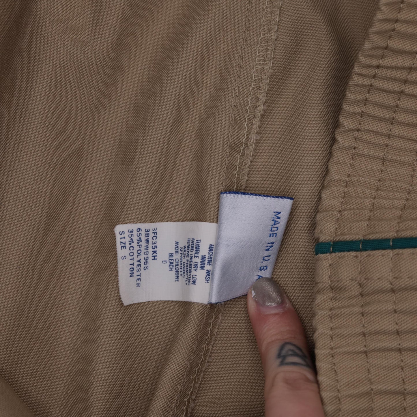 80s Wrangler Tan Straight Leg High Waist Elastic Trousers Extra Small XS