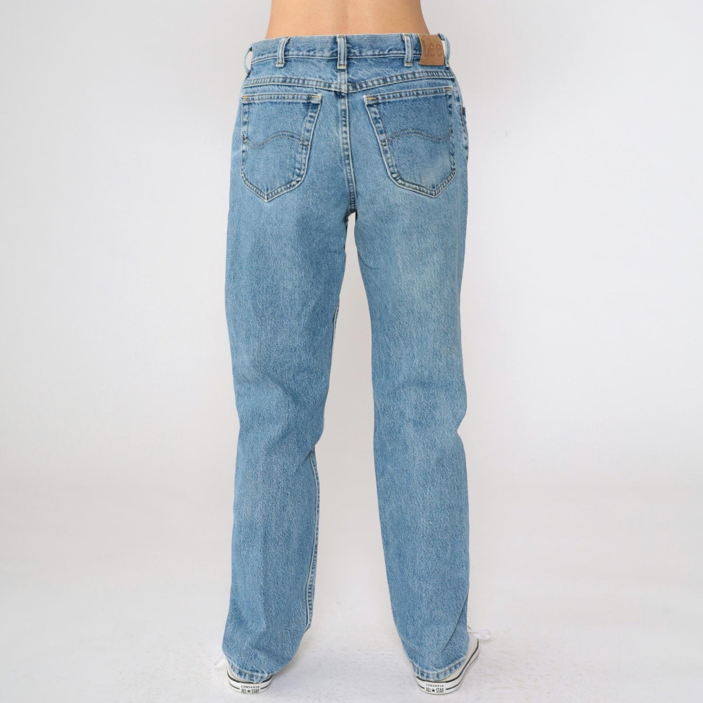 90s Lee High Waist Straight Leg Jeans Blue Denim Large