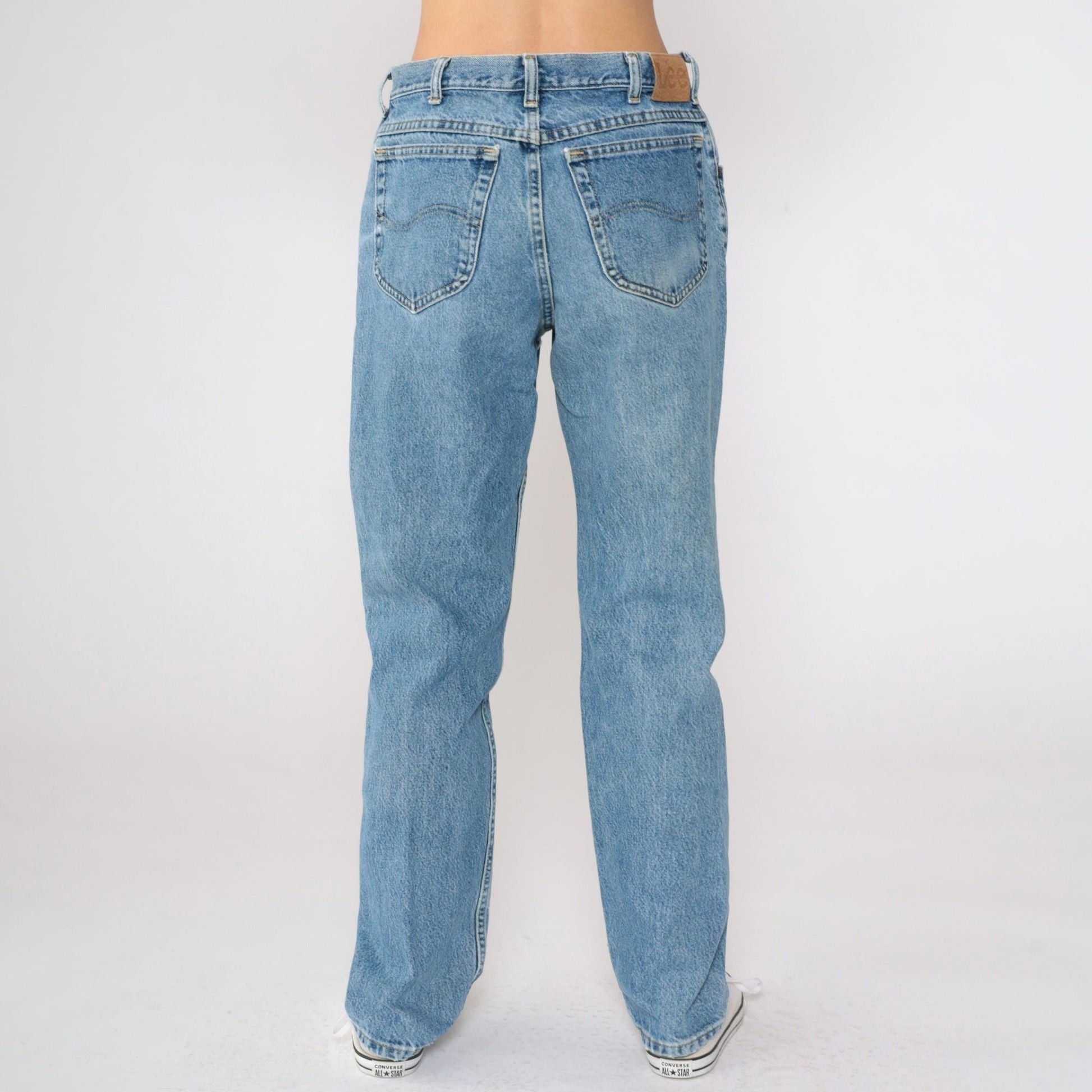 90s Lee High Waist Straight Leg Jeans Blue Denim Large