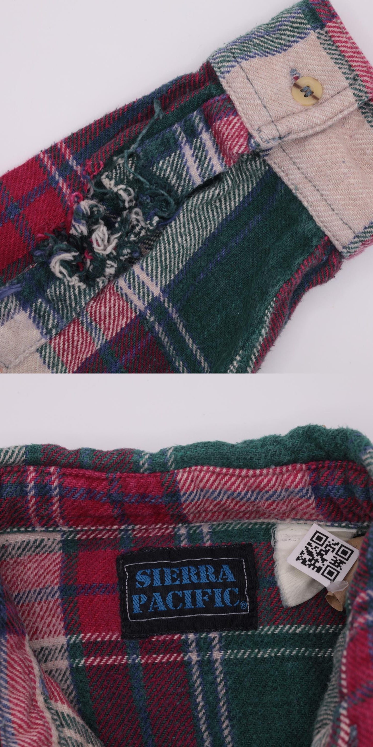 90s Sierra Pacific Green Pink Plaid Flannel Shirt Long Sleeve Medium M