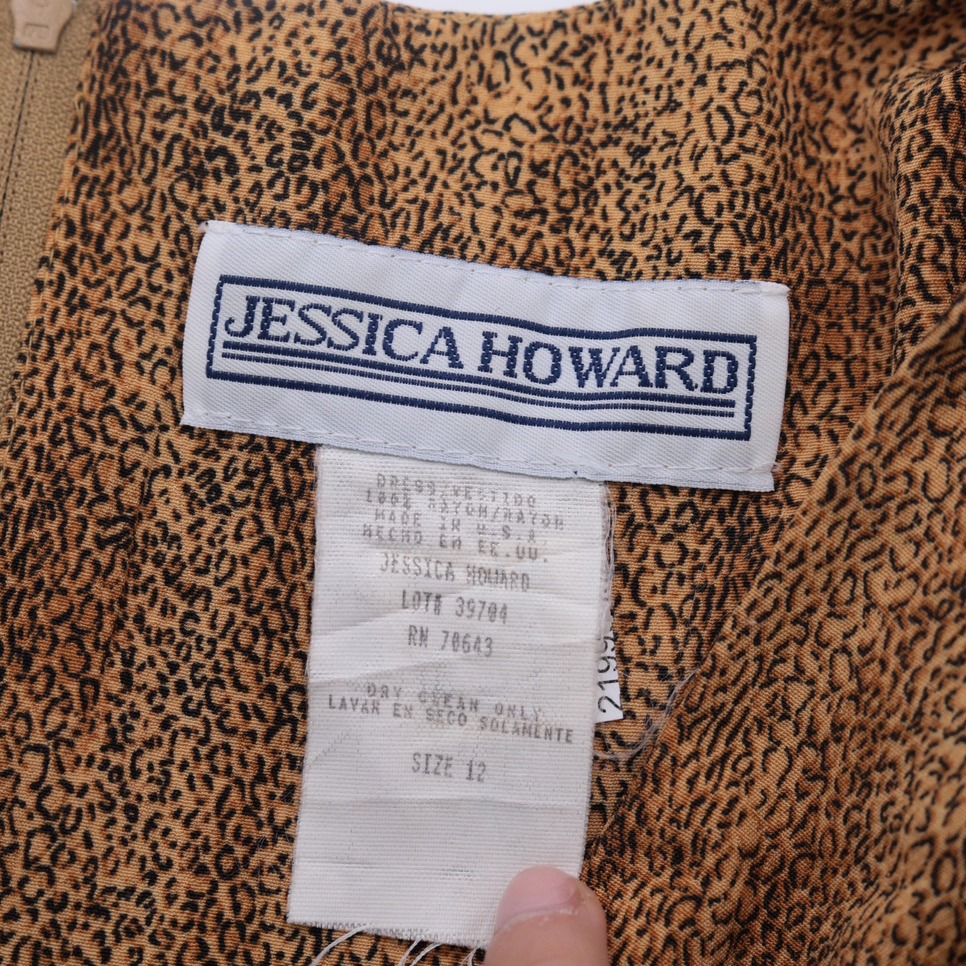 90s Jessica Howard Leopard Print Mini Dress Wrap Waist Short Sleeve Medium
