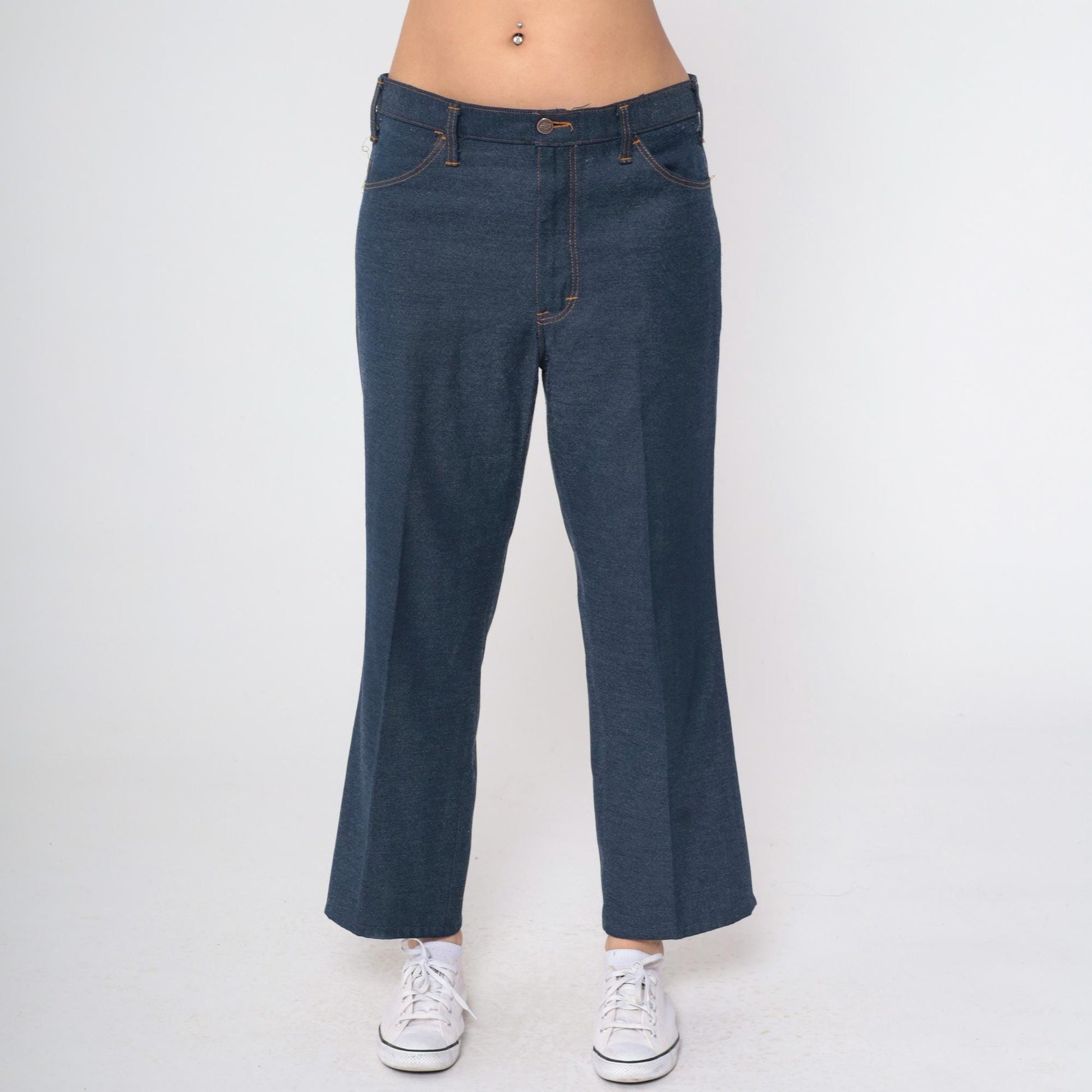 80s Dickies Branders Dark Wash High-Waisted Bootcut Jeans 36x32