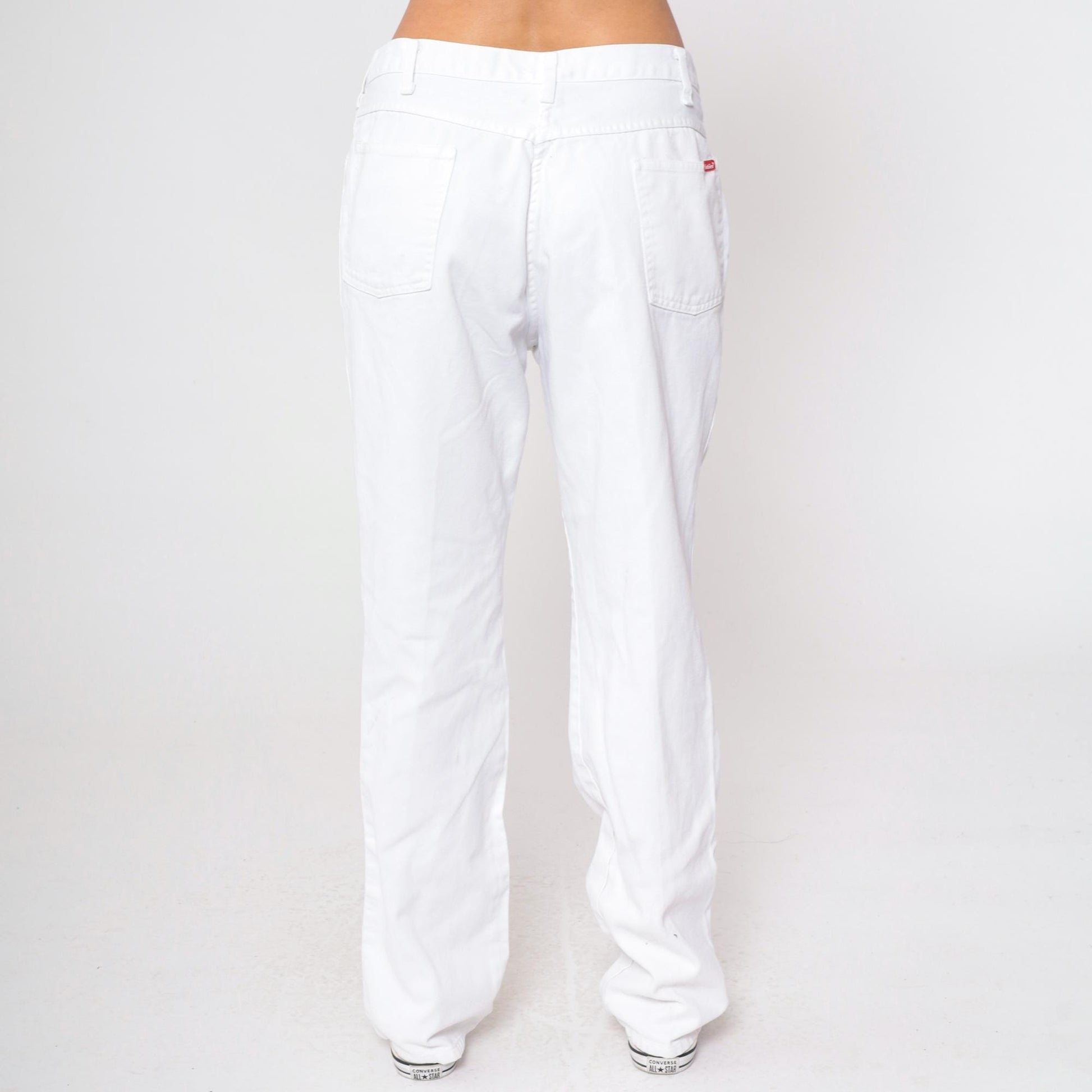 Dickies White Denim Jeans High Rise Straight Leg Y2K Workwear 35x34
