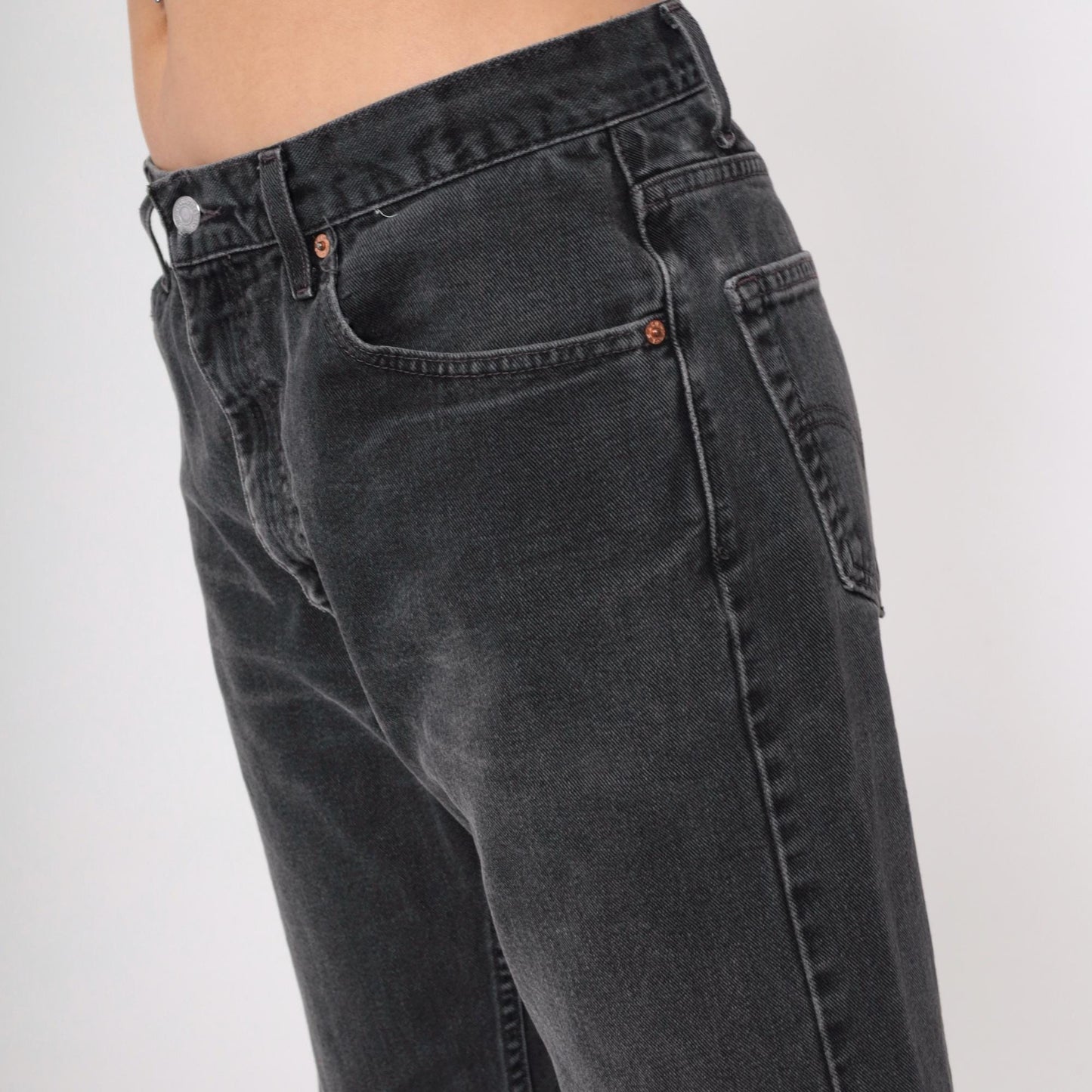 90s Levi's 505 Black Denim Jeans High Rise Straight Leg 34x30