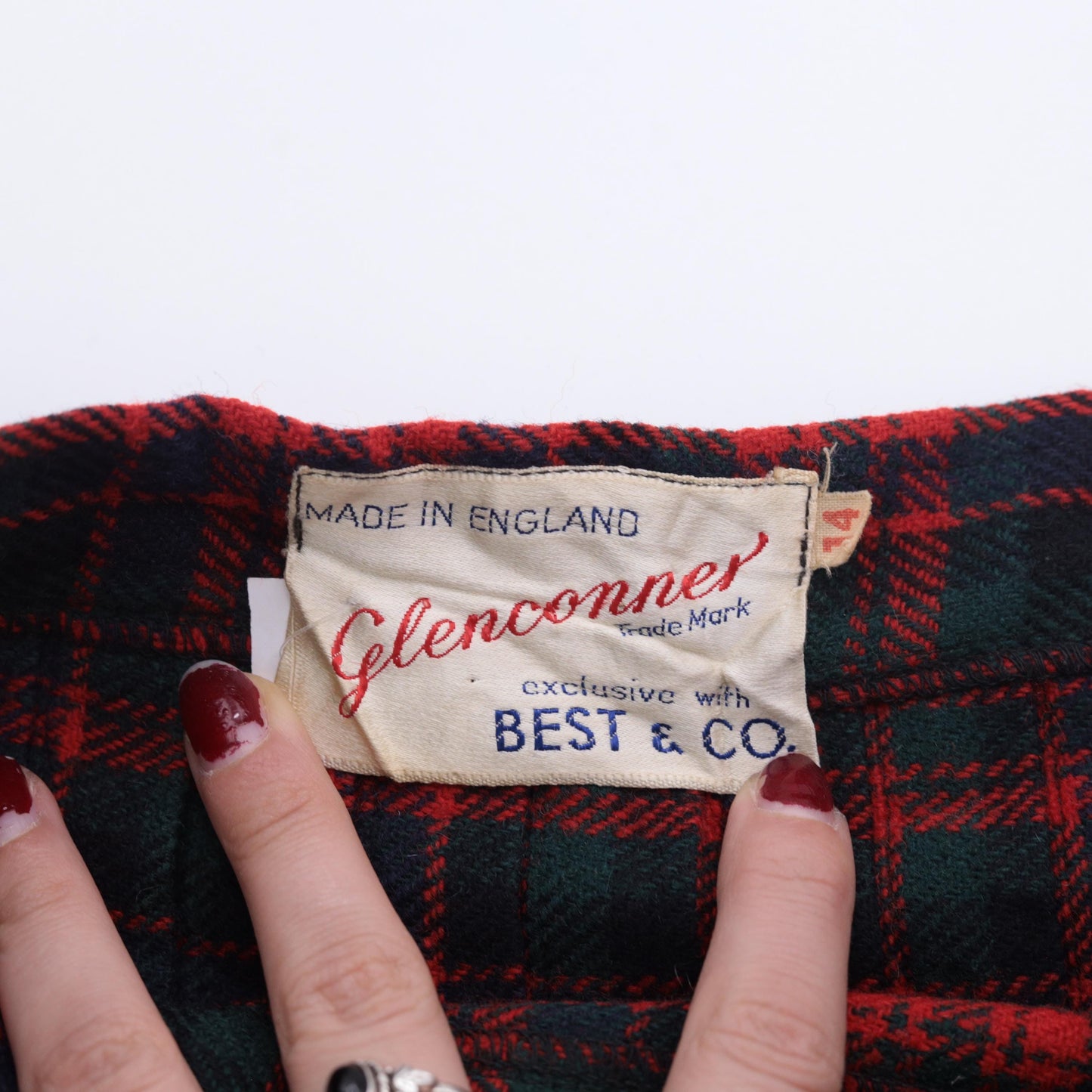 70s Glenconner Plaid Wool Mini Skirt High Waist Pleated Small