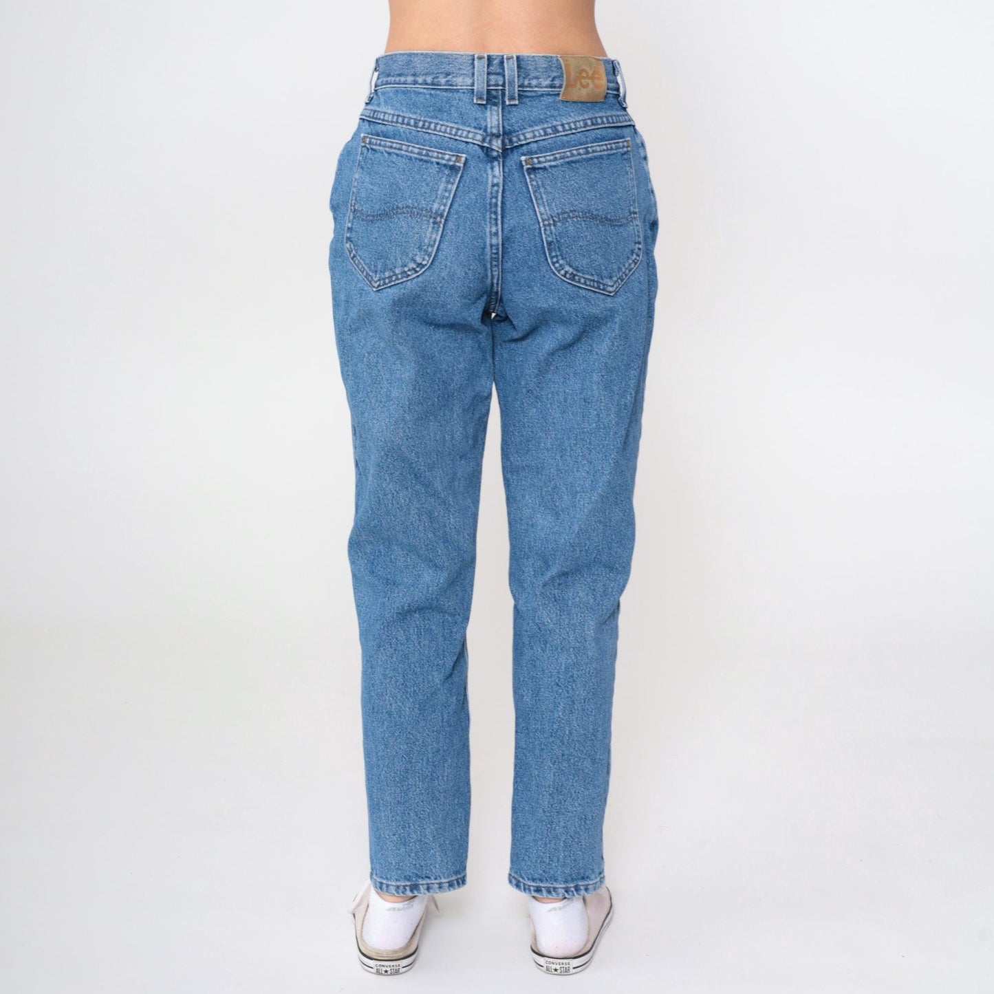 90s Lee High Waist Straight Leg Jeans Blue Denim Small