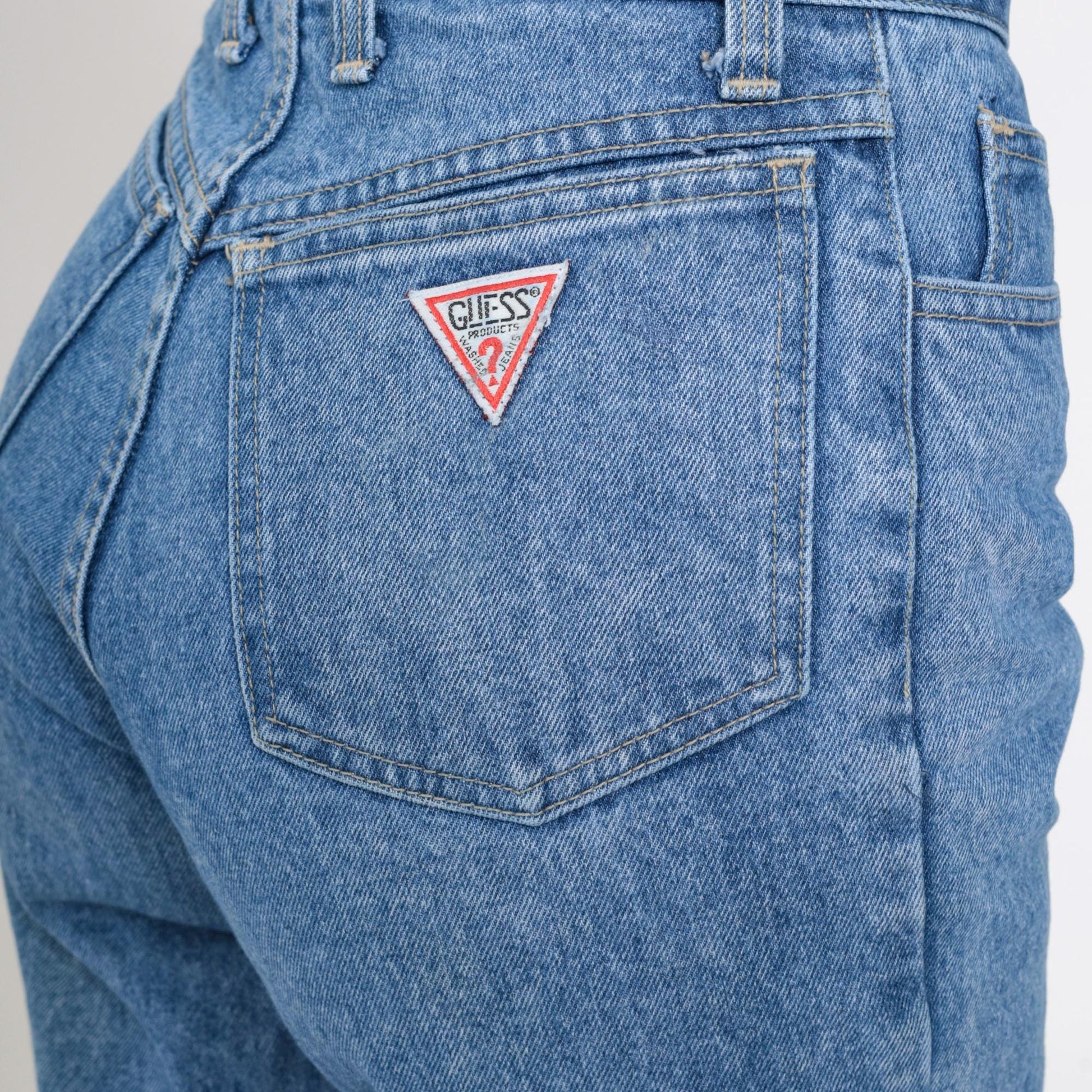 90s Guess High Waisted Tapered Jeans Blue Denim Small S