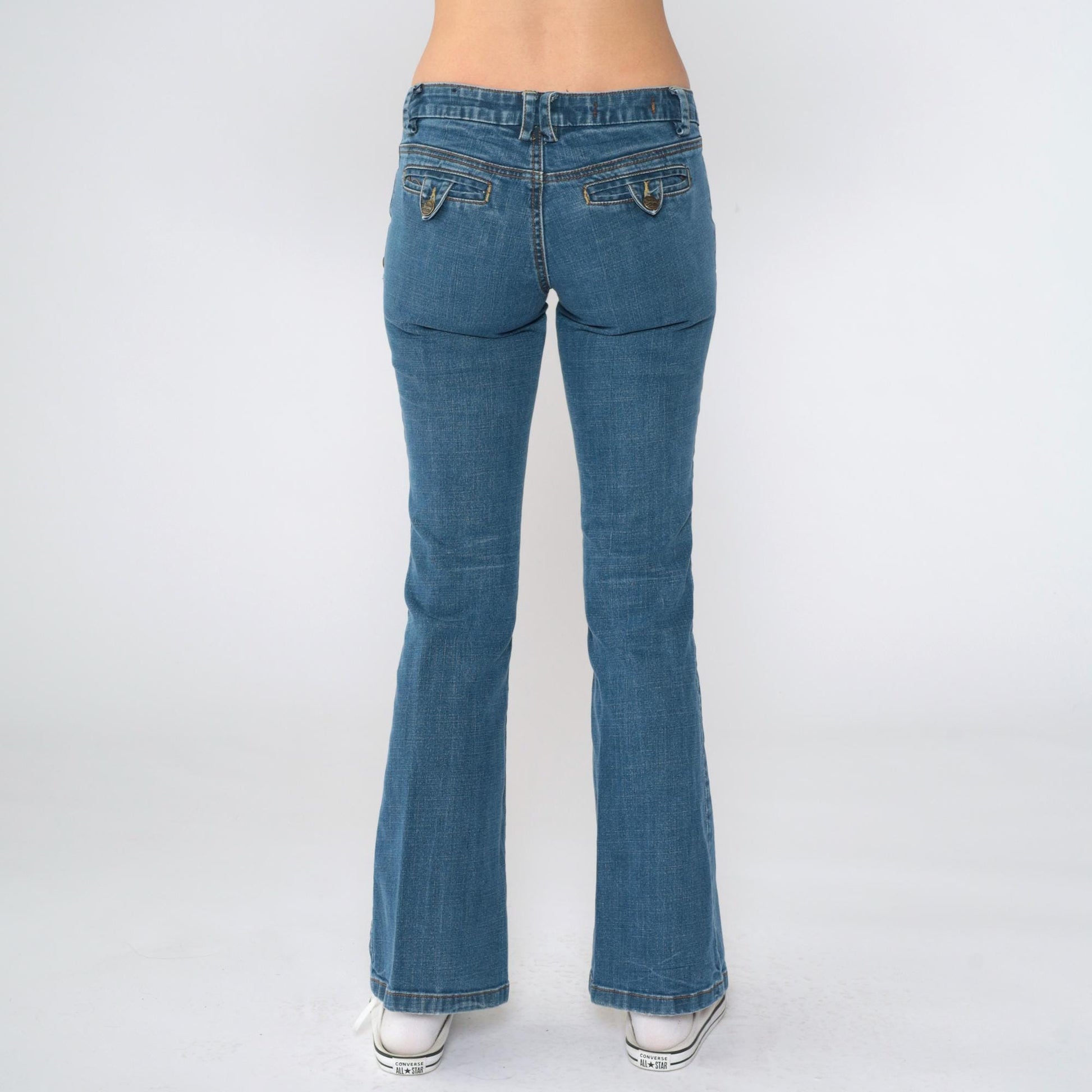 Y2K Jou Jou Royale Low Rise Flared Jeans Blue Denim Small 5/6
