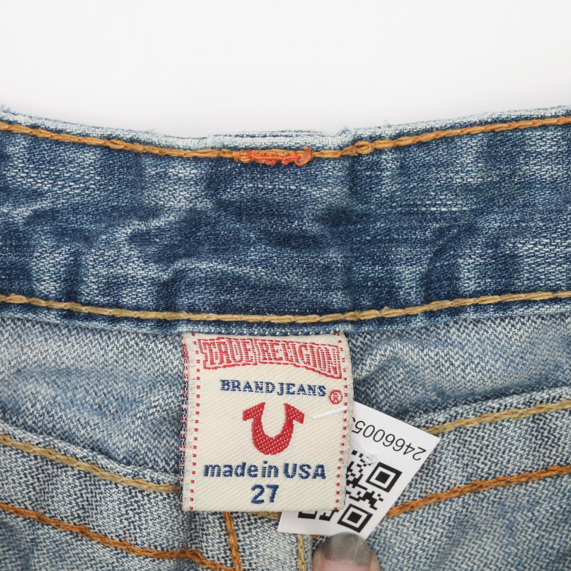 Y2K True Religion Distressed Low Rise Bootcut Jeans Blue Denim Extra Small
