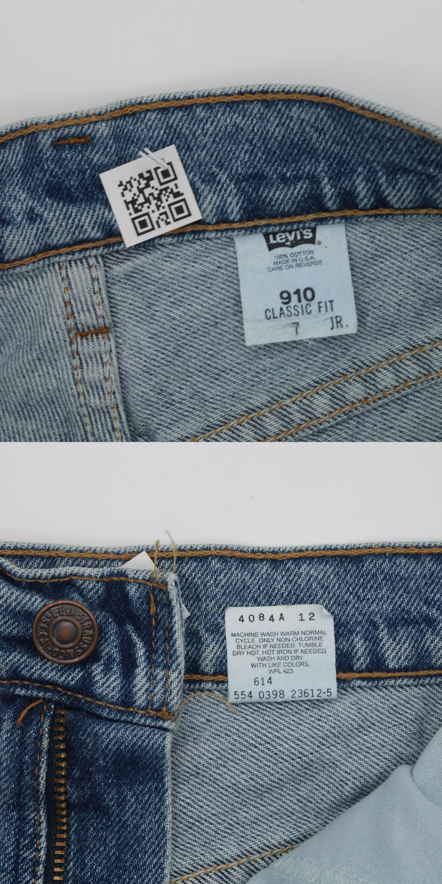 90s Levi's 910 Denim Cut-Off Shorts Blue Frayed Hem Small