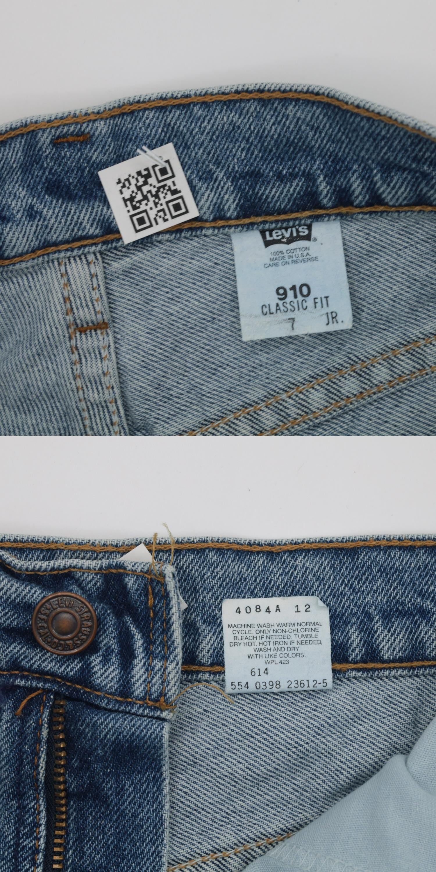 90s Levi's 910 Denim Cut-Off Shorts Blue Frayed Hem Small