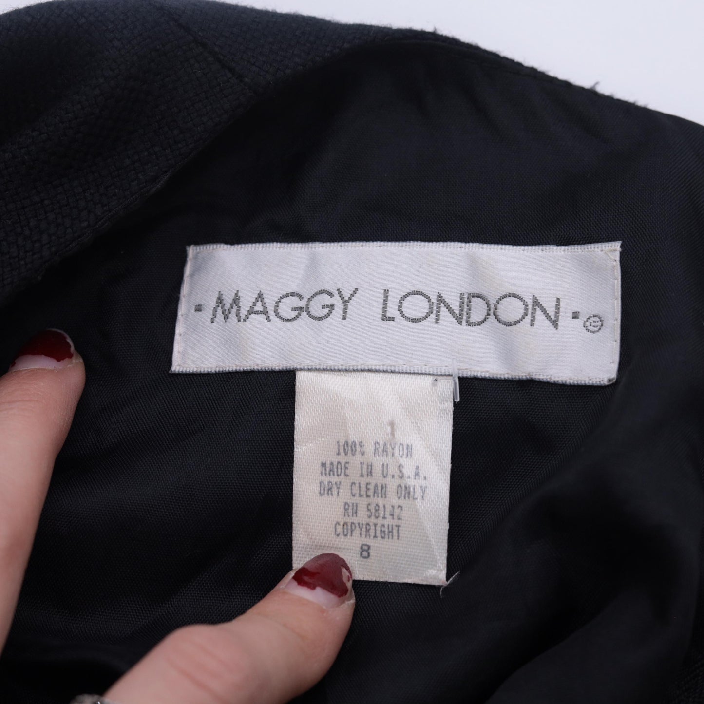 90s Maggy London Black Mini Dress Burnt Orange Button Skirt Medium