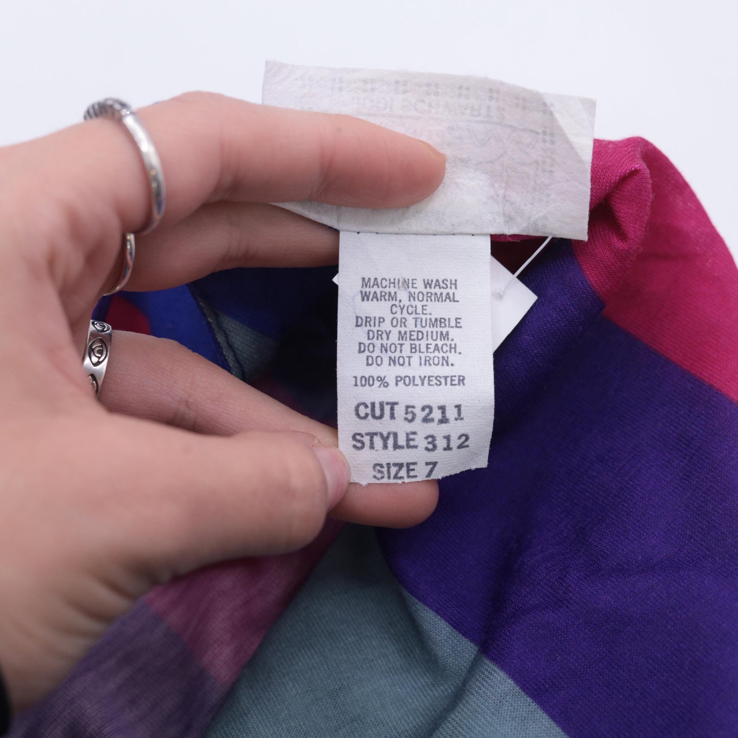 80s Chevron Striped Midi Sundress Open Back Spaghetti Strap Blue Pink Purple Small