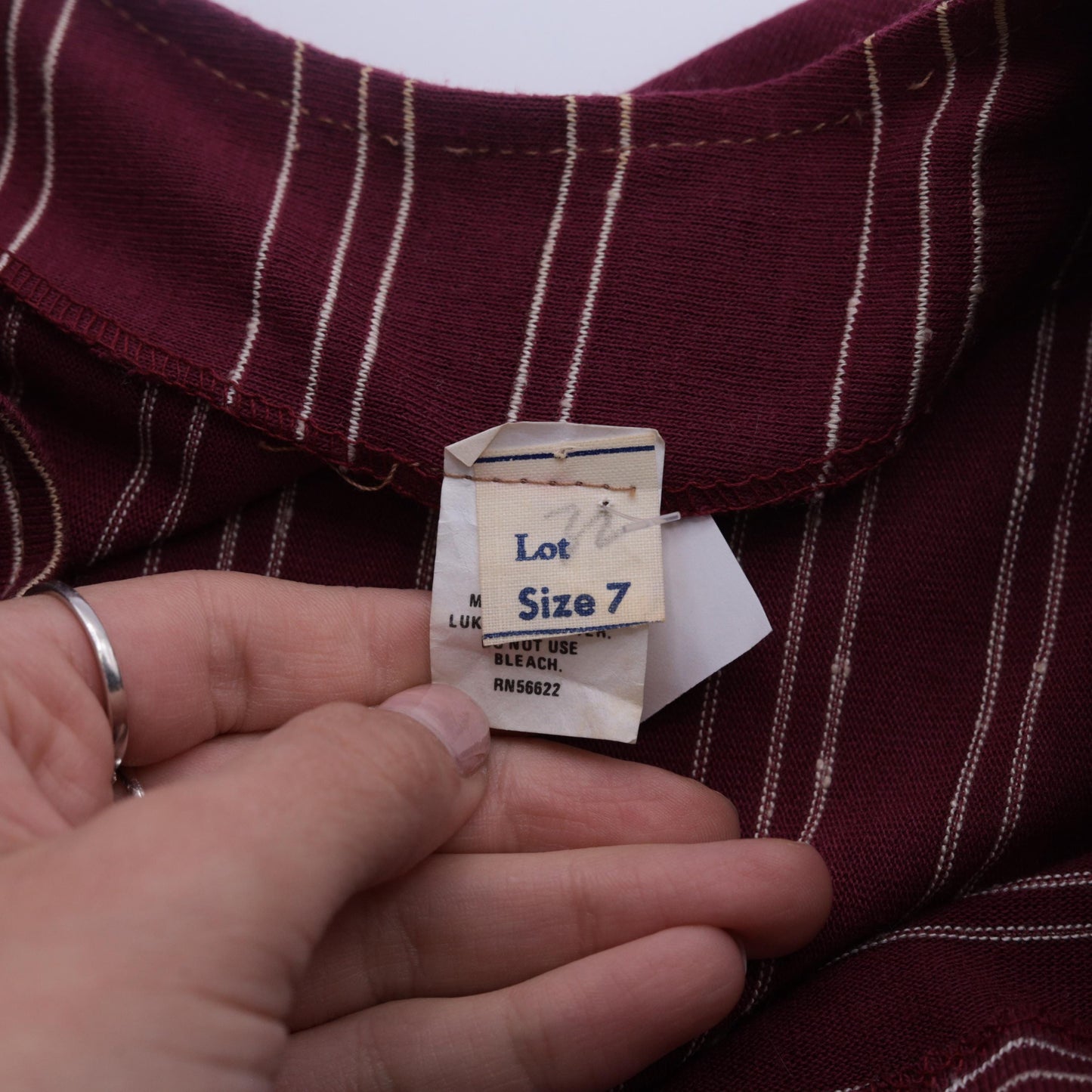 70s Purple Striped Wrap Midi Dress V Neck Cap Sleeve Small
