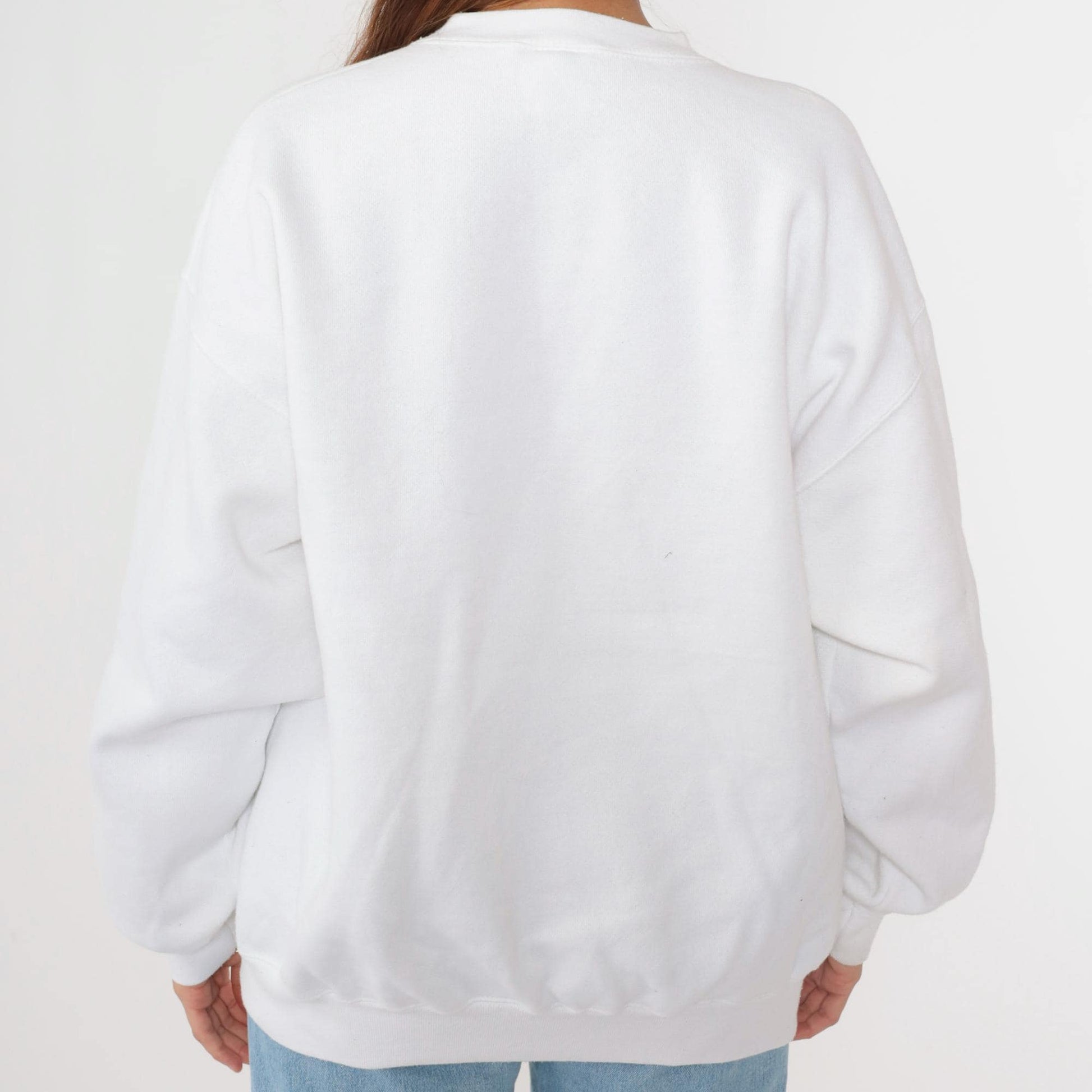 90s Tultex Halloween Sweatshirt Haunted House Boo Ghosts White Extra Large XXL