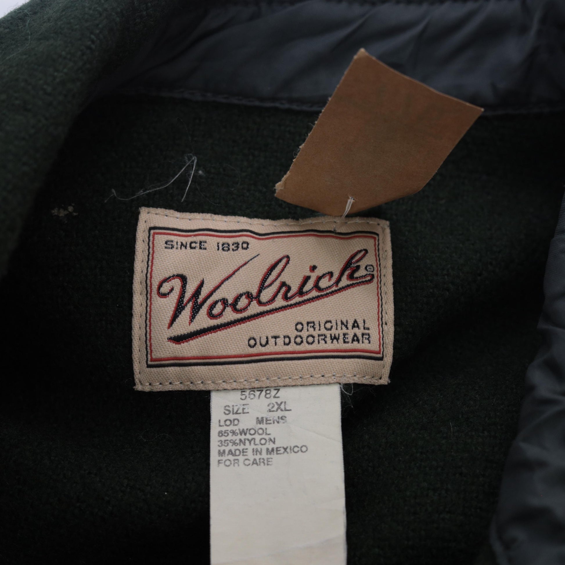 90s Woolrich Wool Shirt Jacket Forest Green Button Up Shacket Men's XXL