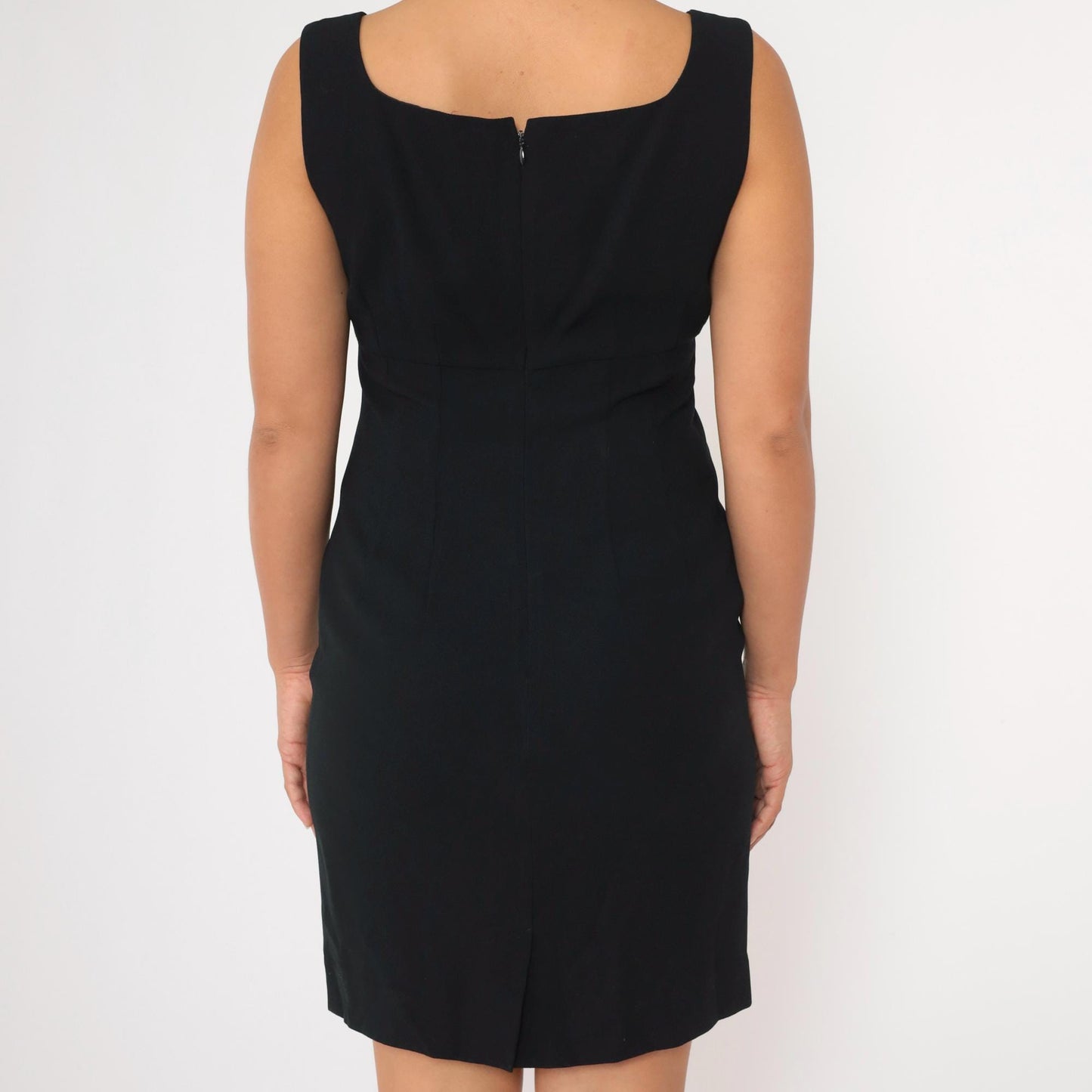 90s Liz Claiborne Black Mini Dress Empire Waist Sleeveless Small
