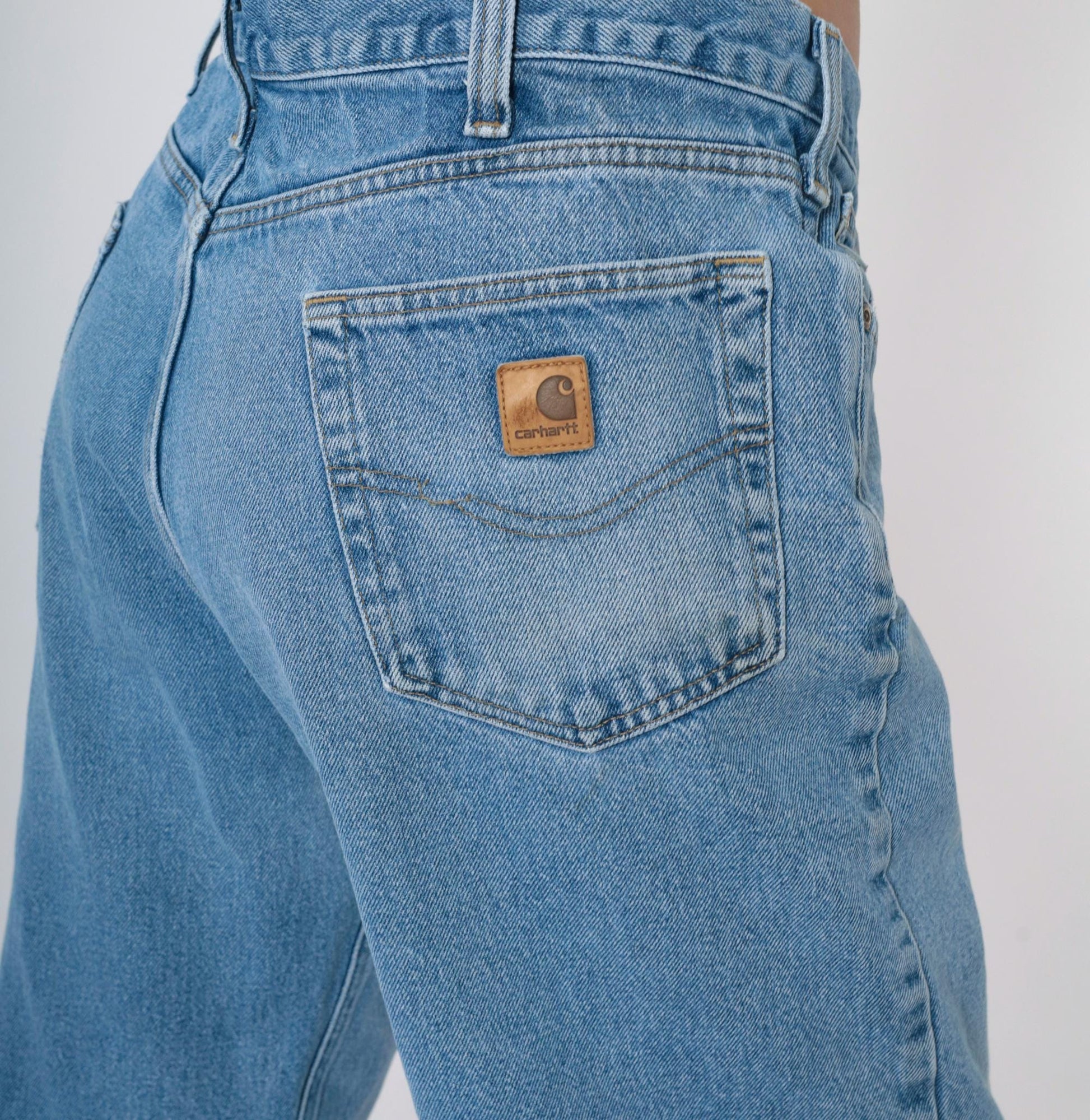00s Carhartt High Rise Straight Leg Jeans Blue Denim 38x32 Men's Large