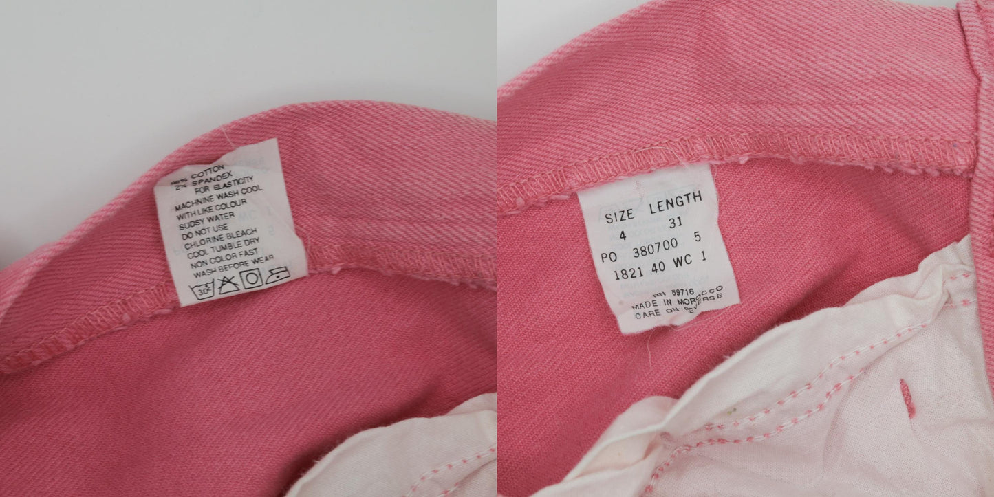 90s Jordache Pink High-Waist Straight Jeans Size 4
