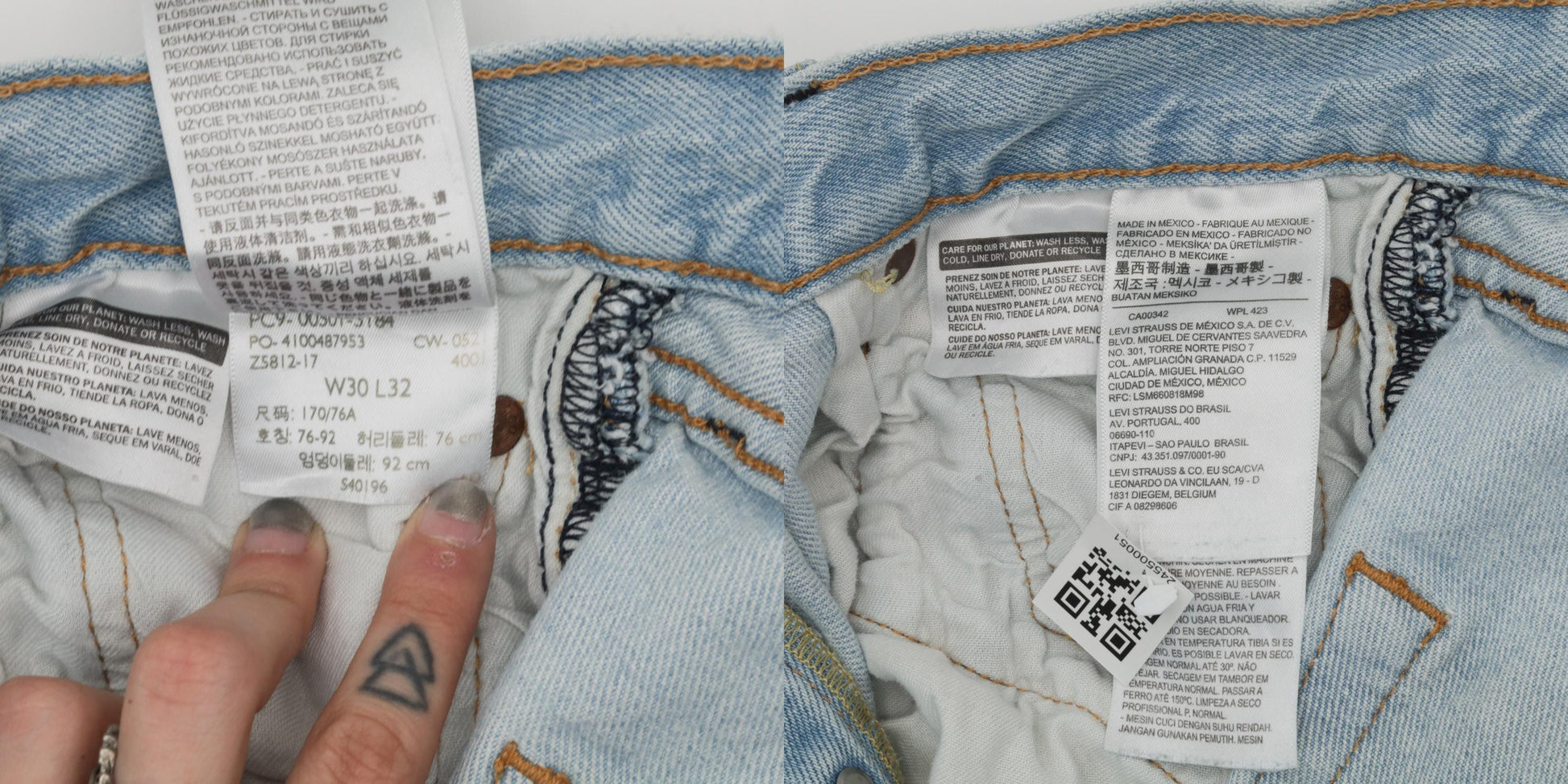 Levi's 501 Straight Leg Mid Rise Jeans Blue Denim 00s 30 x 32