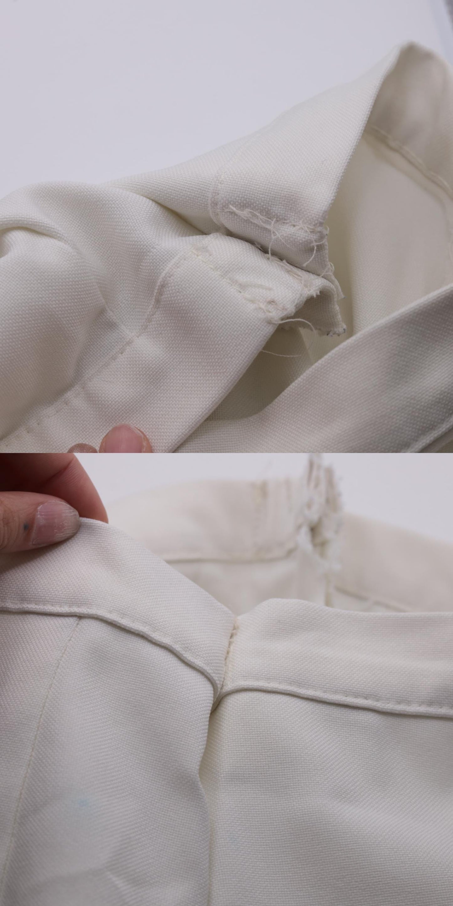 80s White High-Waisted Straight Leg Trousers Youth XS