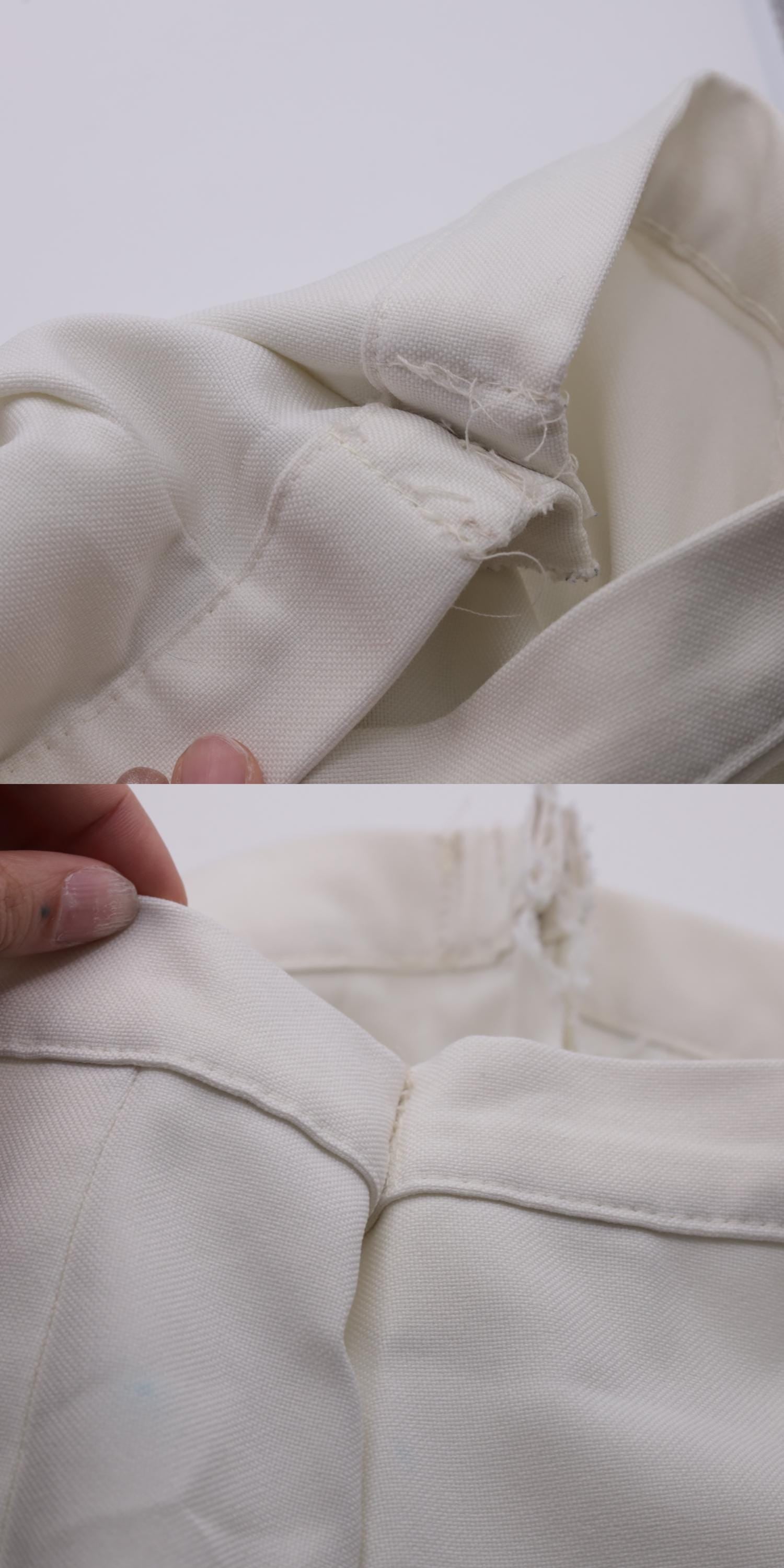 80s White High-Waisted Straight Leg Trousers Youth XS
