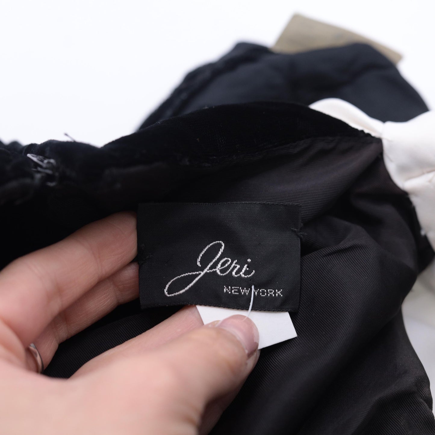 80s Black Velvet Maxi Dress White Bow Sleeveless Sheath Extra Small