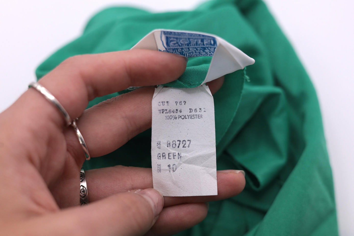 70s Green Midi Shirtdress Button-Up Collar High Waist Long Sleeve Small