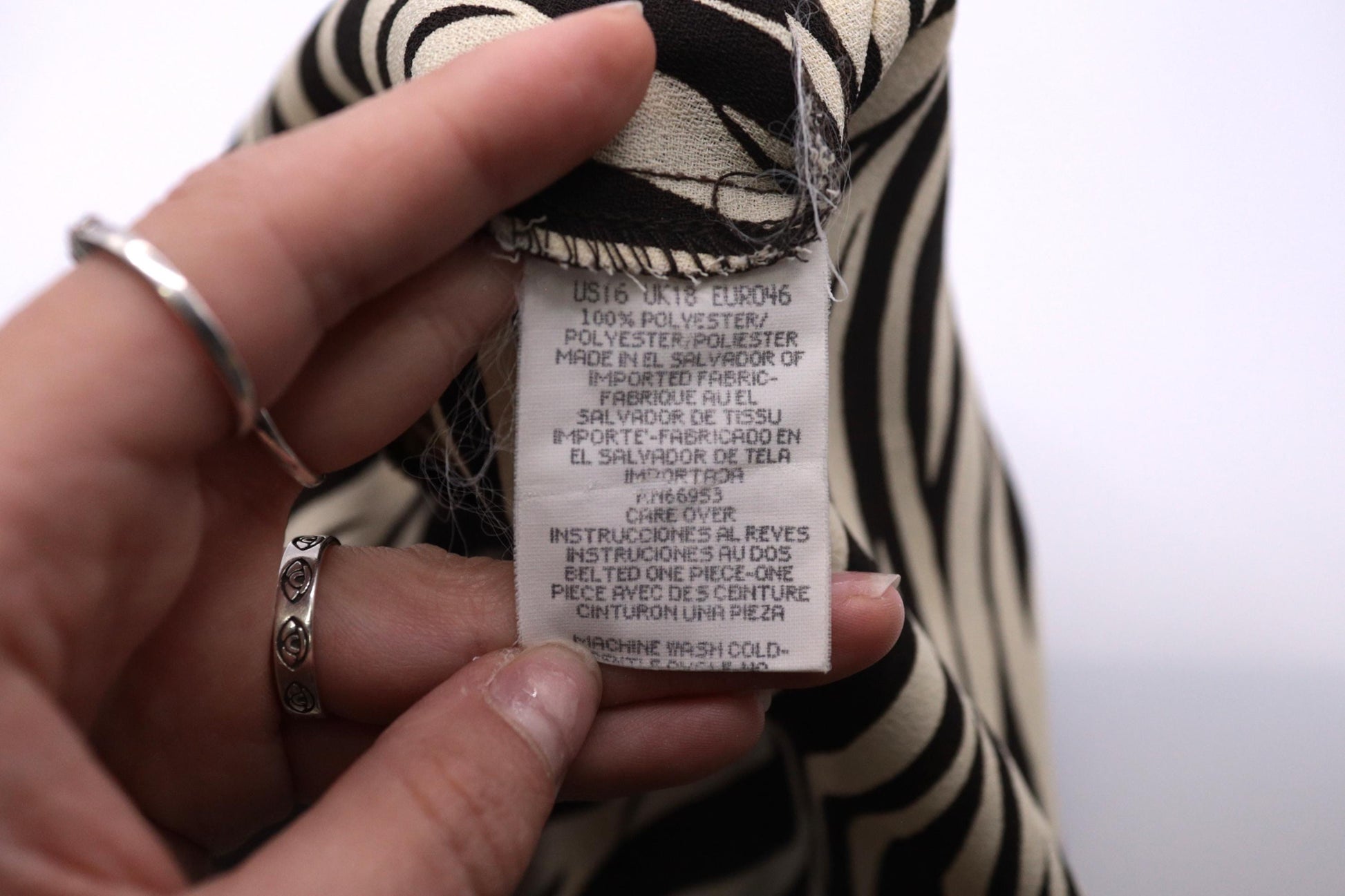 80s Leslie Fay Zebra Print Midi Shirtdress Brown Cream Double-Breasted Extra Large