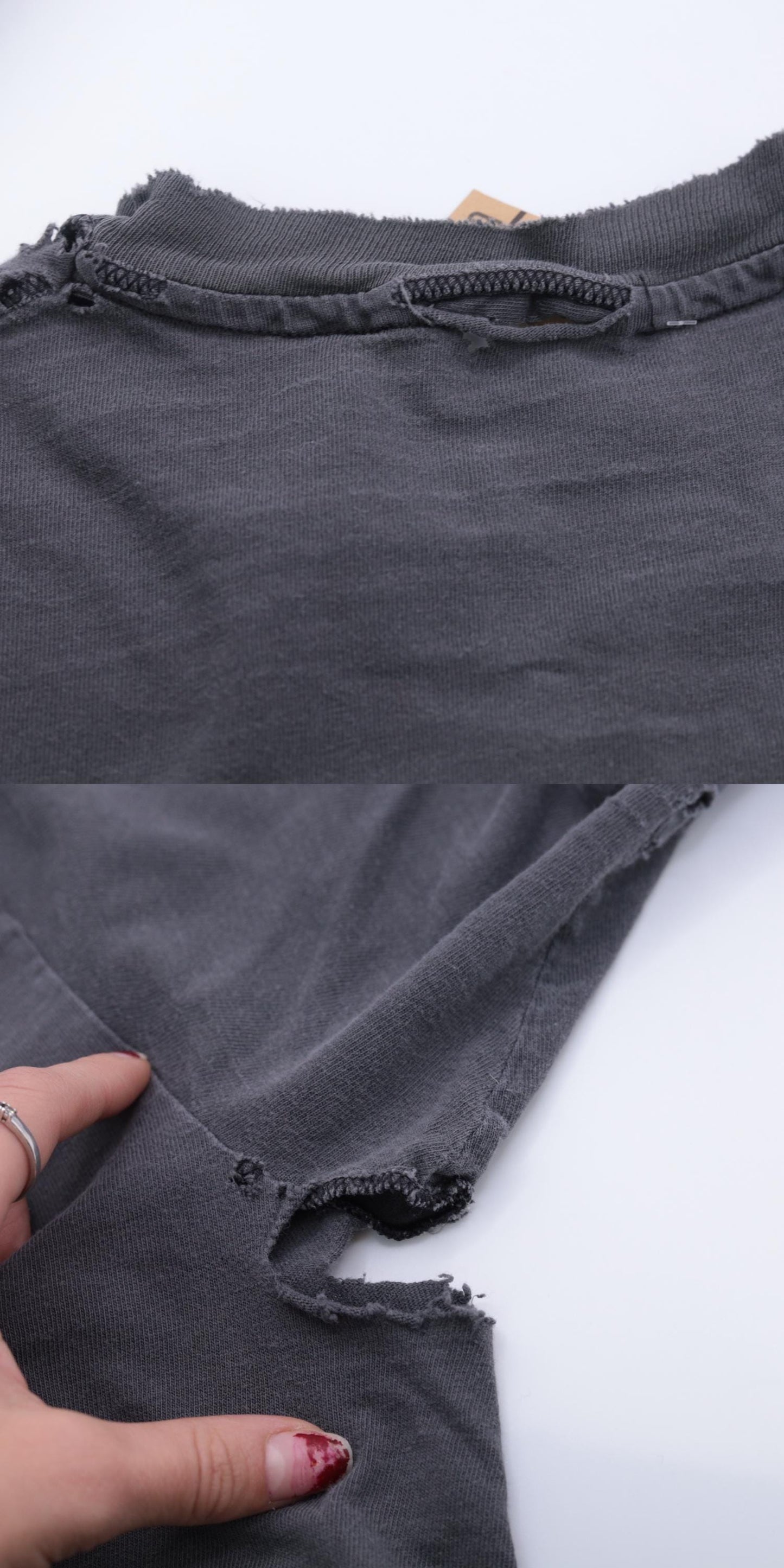 90s Guam Hafa Adai Graphic T-Shirt Distressed Charcoal Grey Medium