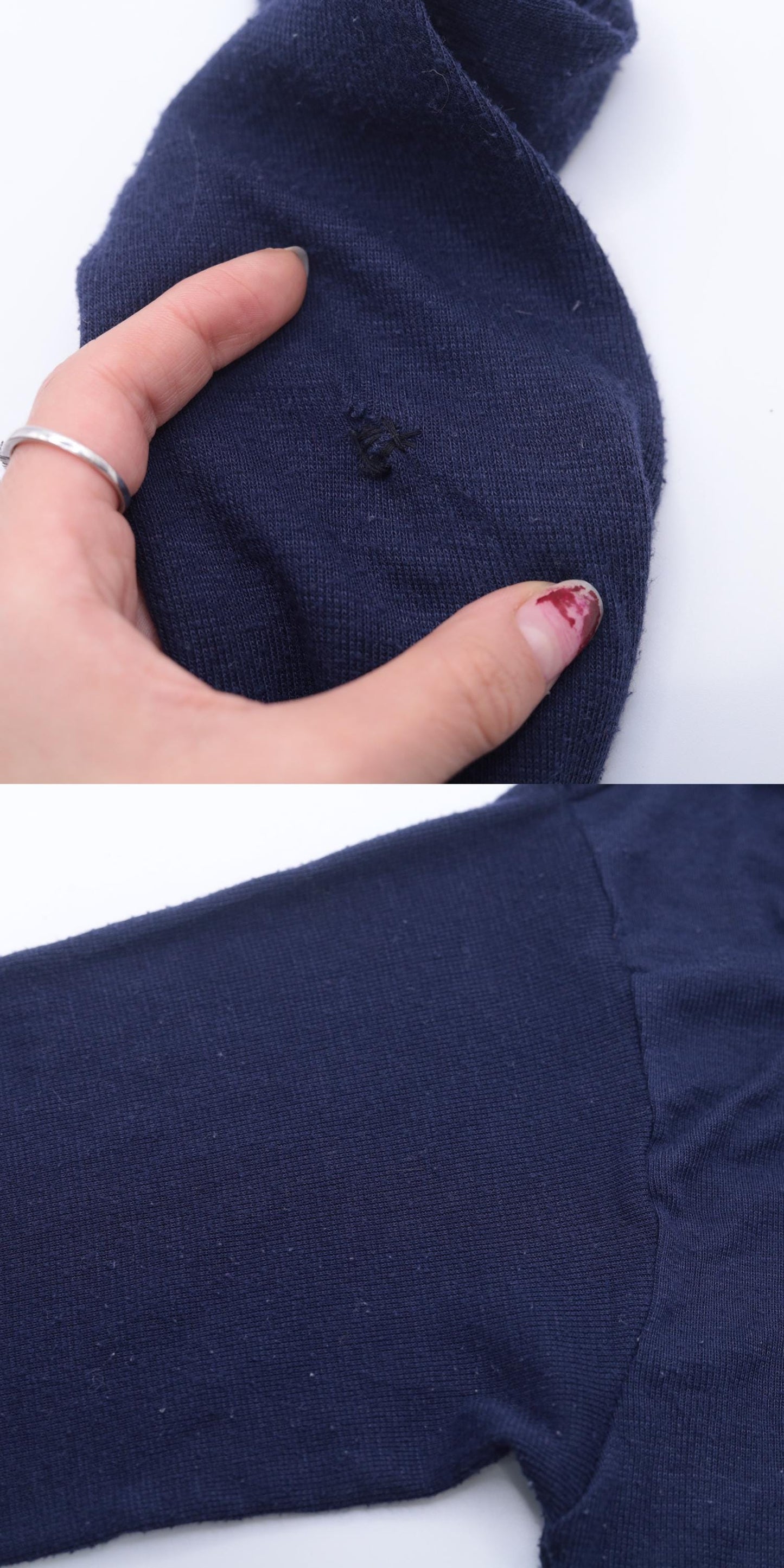 80s Navy Thermal Long Sleeve Undershirt Small Medium
