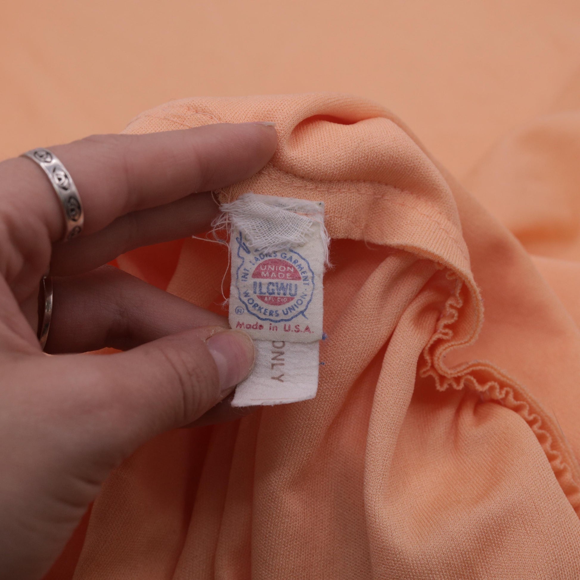 70s Peach Grecian Maxi Dress Empire Waist Capelet Flutter Sleeve Medium