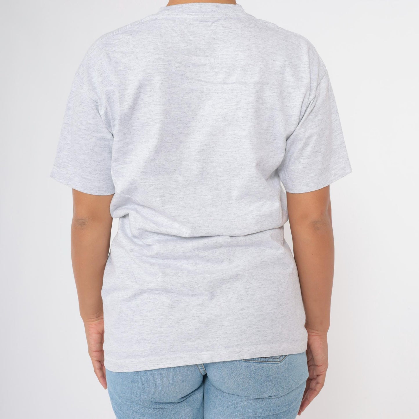 90s Seattle Sailing Graphic T-Shirt Sailboat Print Grey Cotton Medium