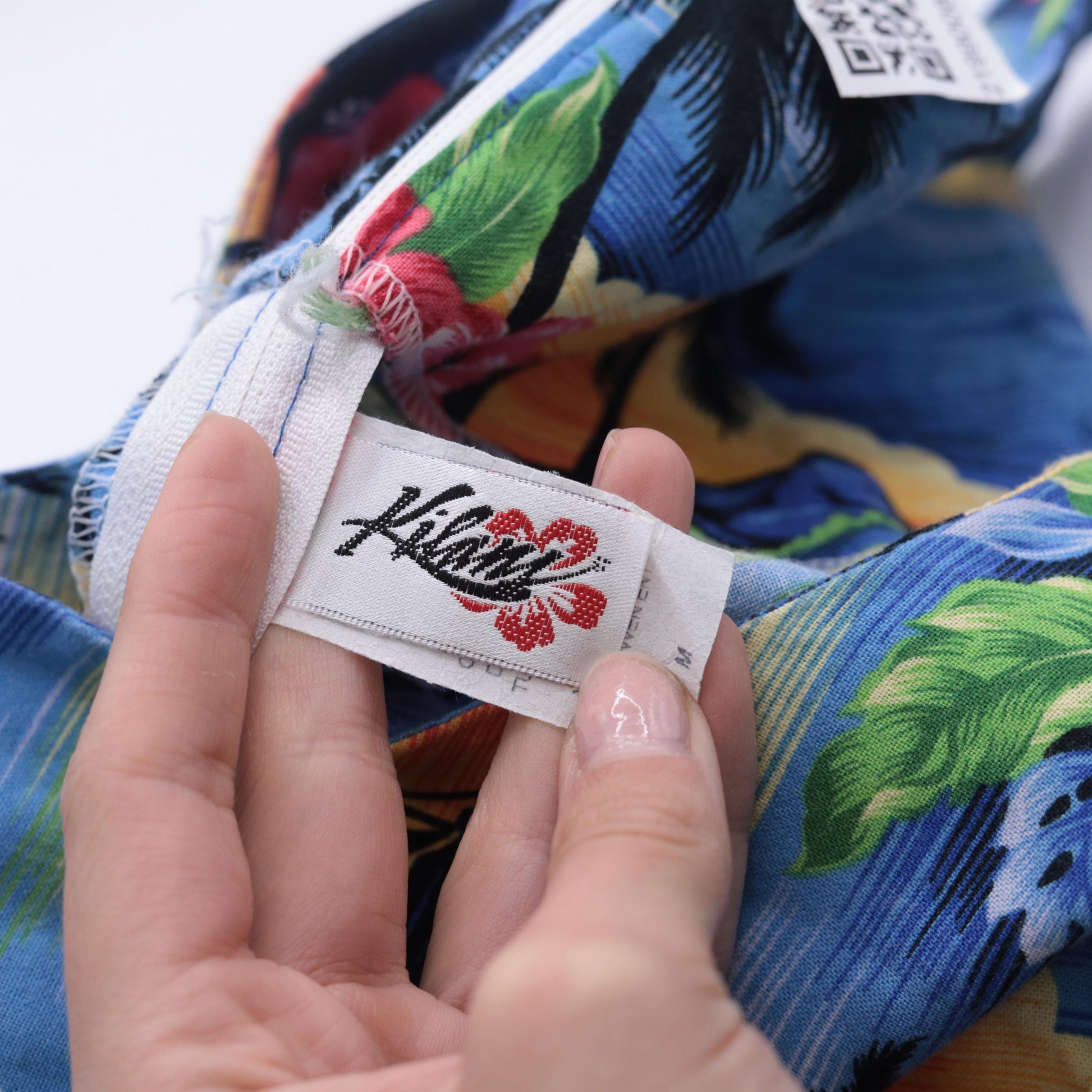 Y2K Hawaiian Tropical Mini Dress Palm Tree Print Blue Sleeveless Small